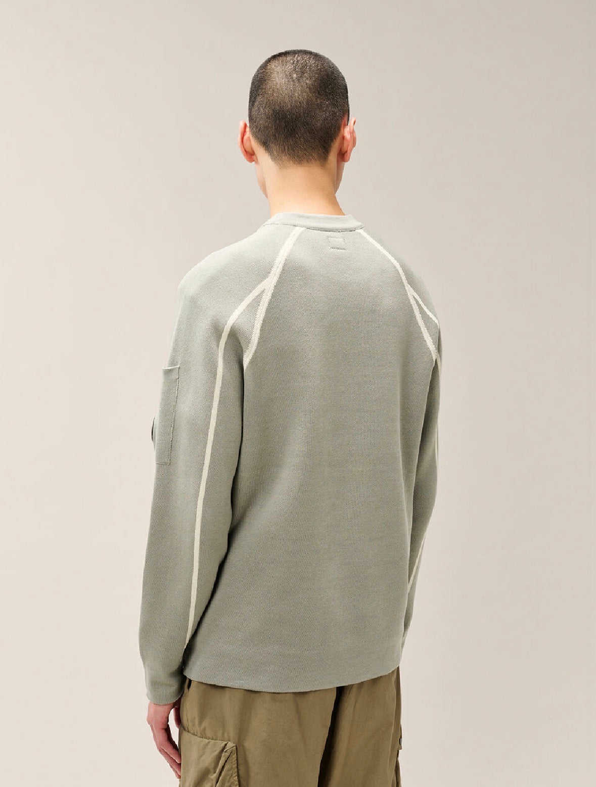 C.P. Company – Knitwear Crew Neck in Double Cotton Chenille – Flint Grey