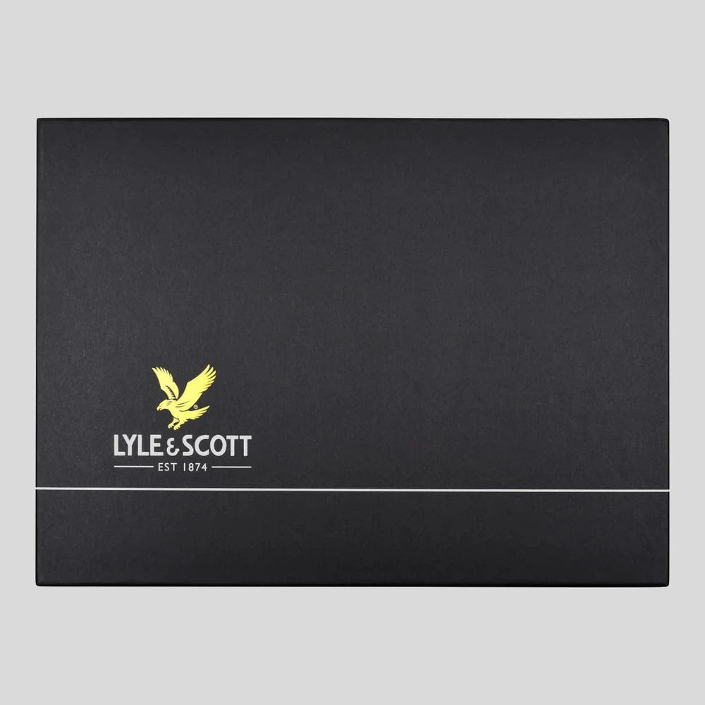 Lambswool Blend Checked Scarf and Beanie Gift Set Lyle &amp; Scott - Blue Smoke