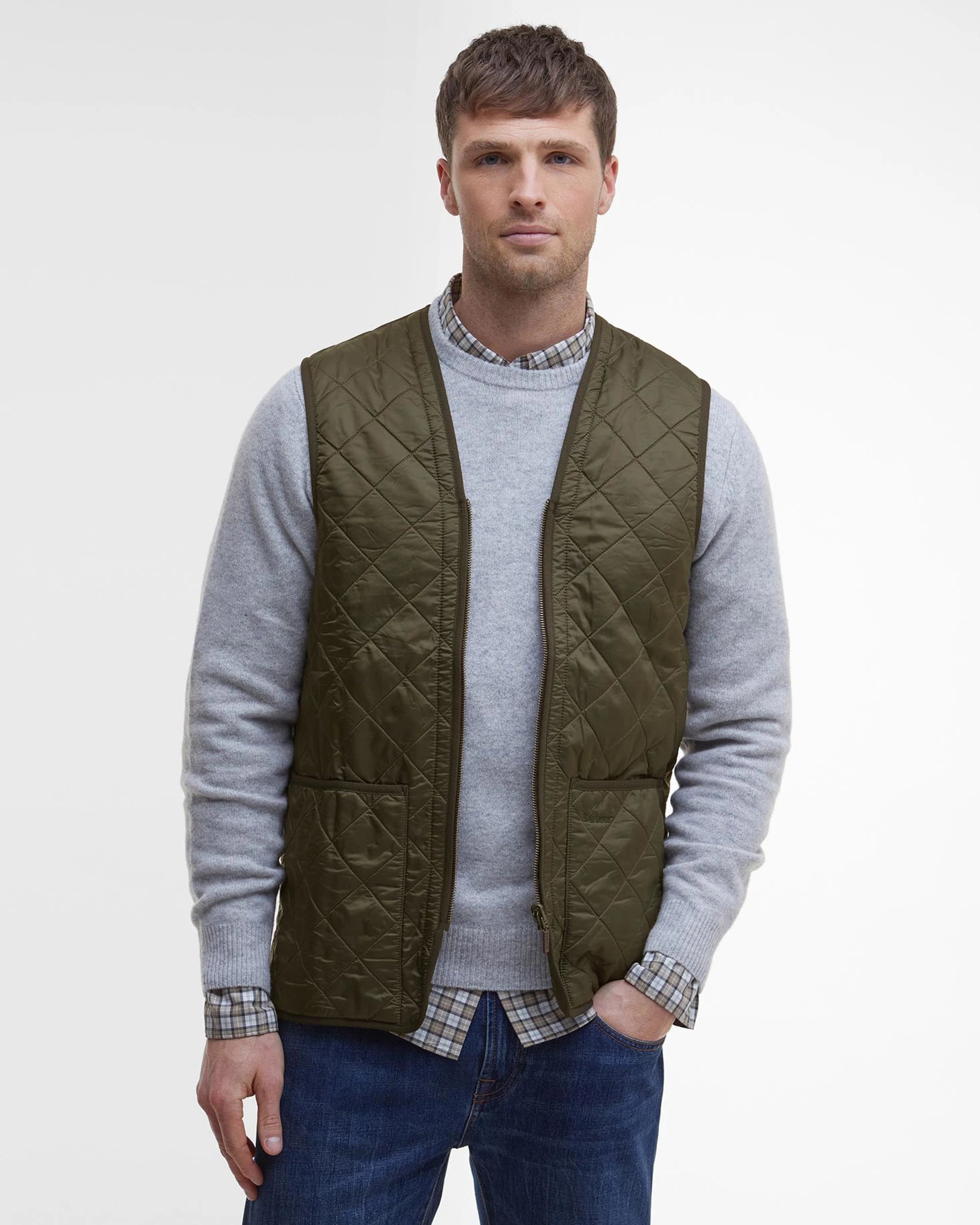 Polarquilt Waistcoat Zip Liner AW25 Barbour - Olive