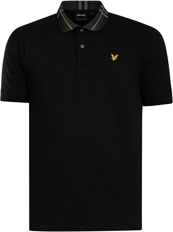 Tartan Collar Polo Shirt Lyle & Scott - Black