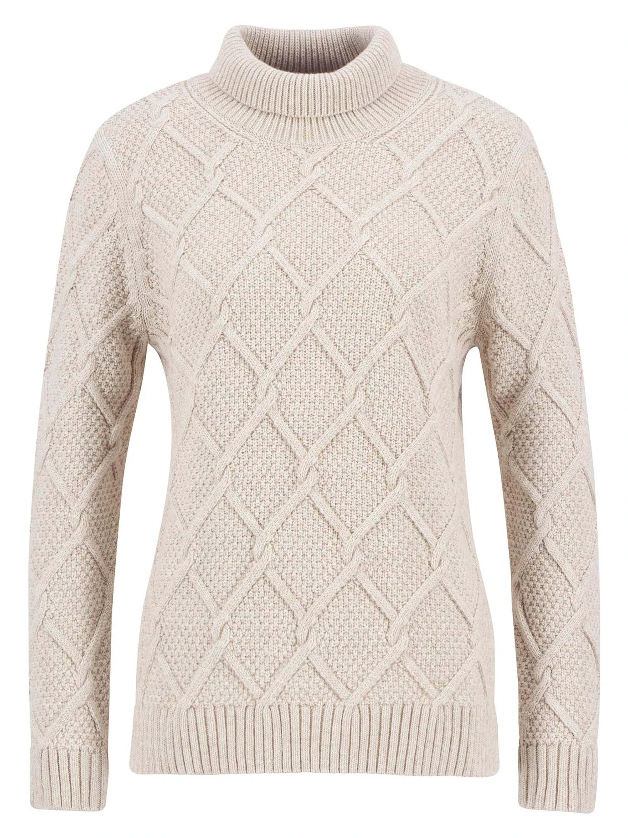 Burne Roll Neck Knit AW25 Barbour Donna - Oatmeal