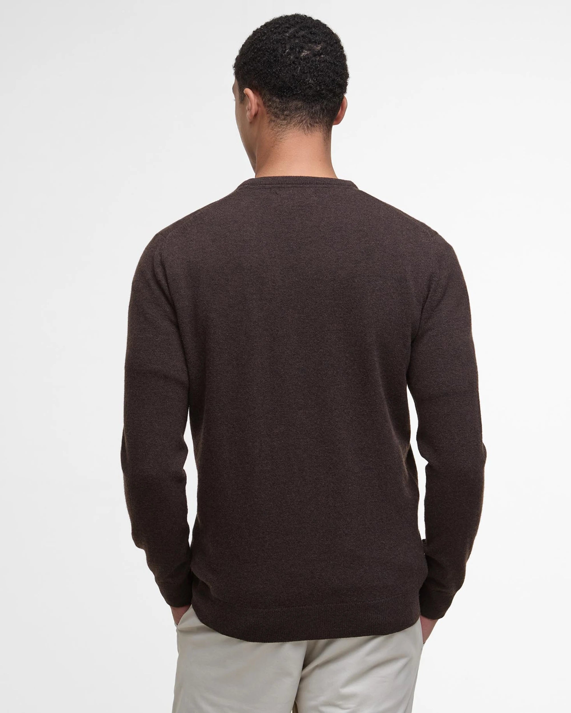 Essential L/Wool Crew AW25 Barbour - Dark Oak