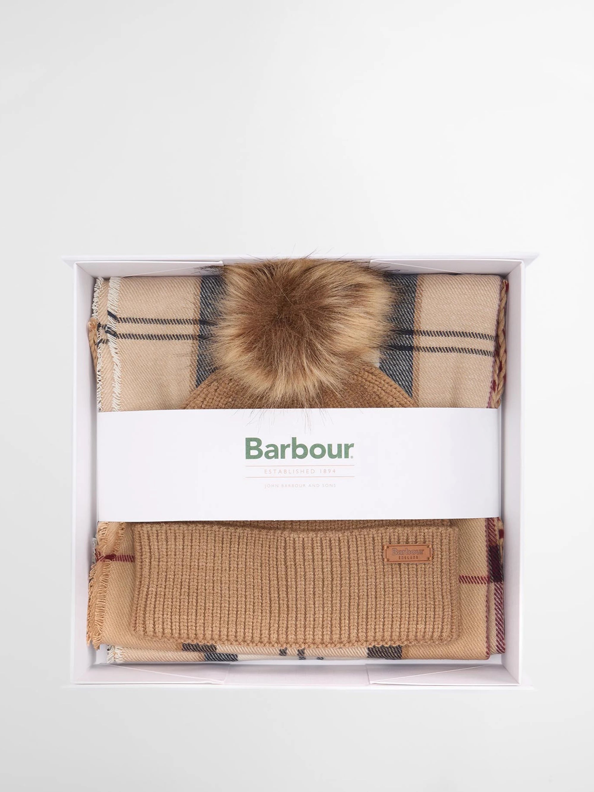 Dover Gift Set Beanie & Hailes Scarf Set AW25 Barbour - Hessian Tartan
