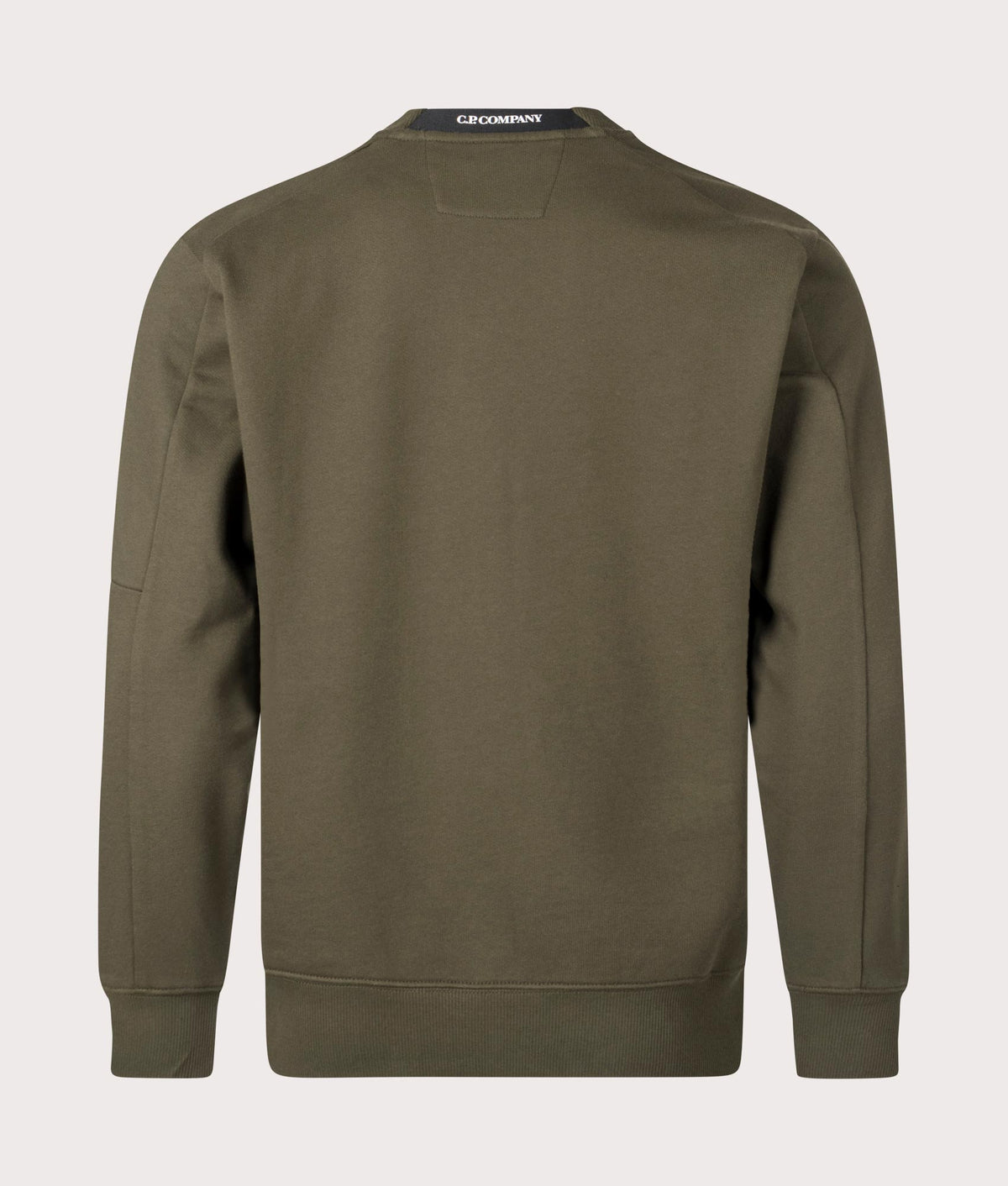 C.P. Company Diagonal Raised Fleece Crewneck Lens Sweatshirt Ivy Green dettaglio 2