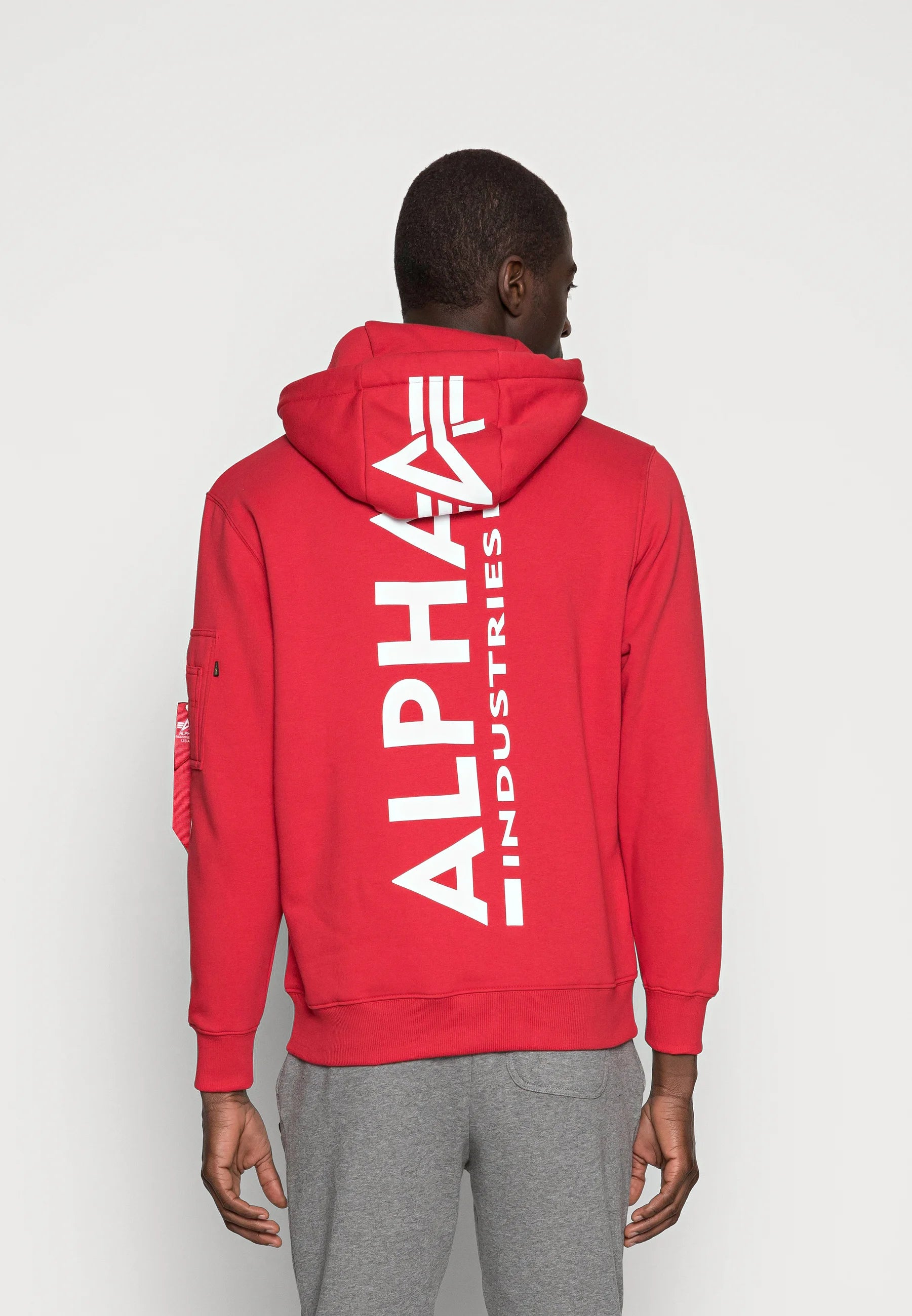 Back Print Hoody Alpha Industries - Speed Red