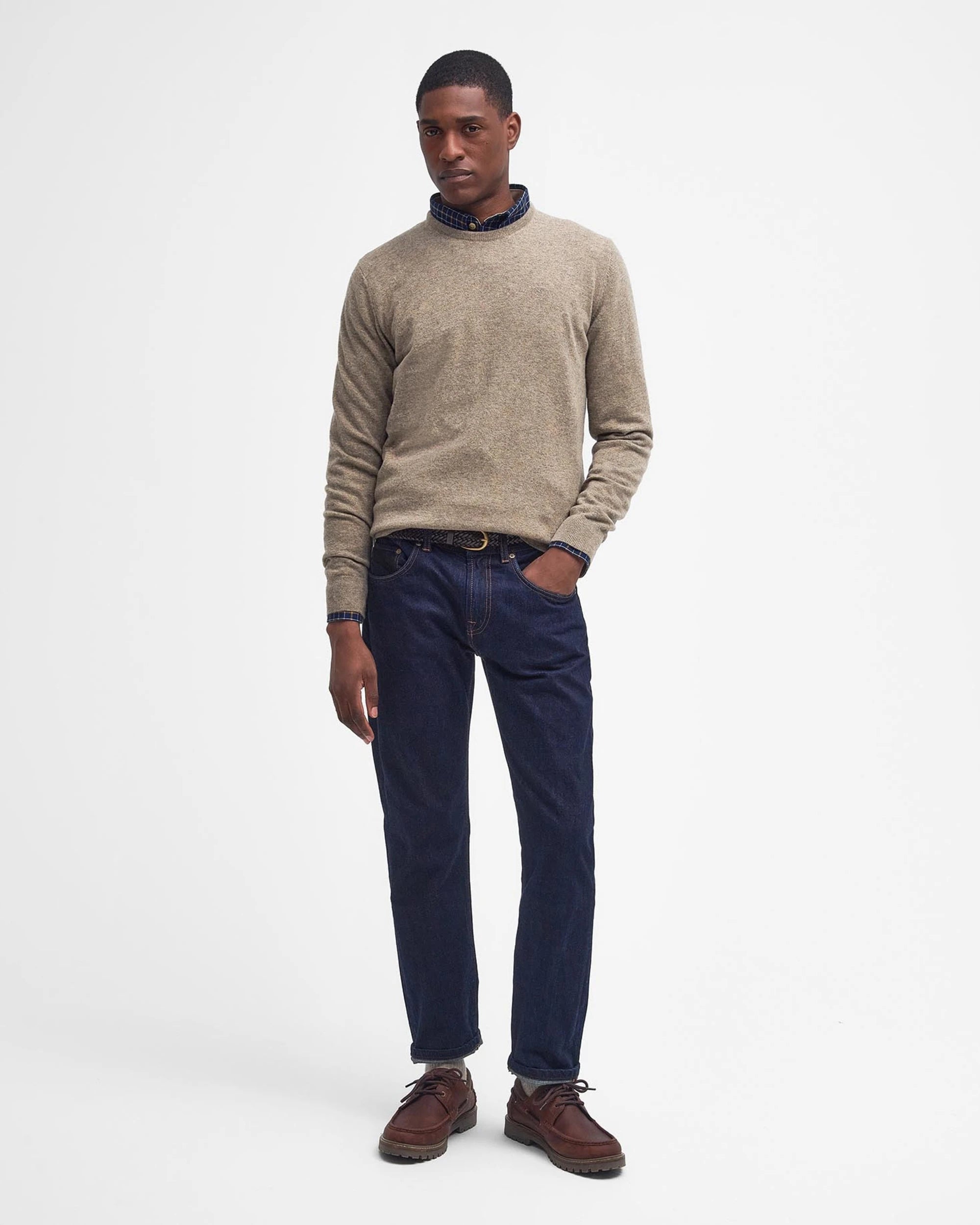 Essential L/Wool Crew AW25 Barbour - Fossil