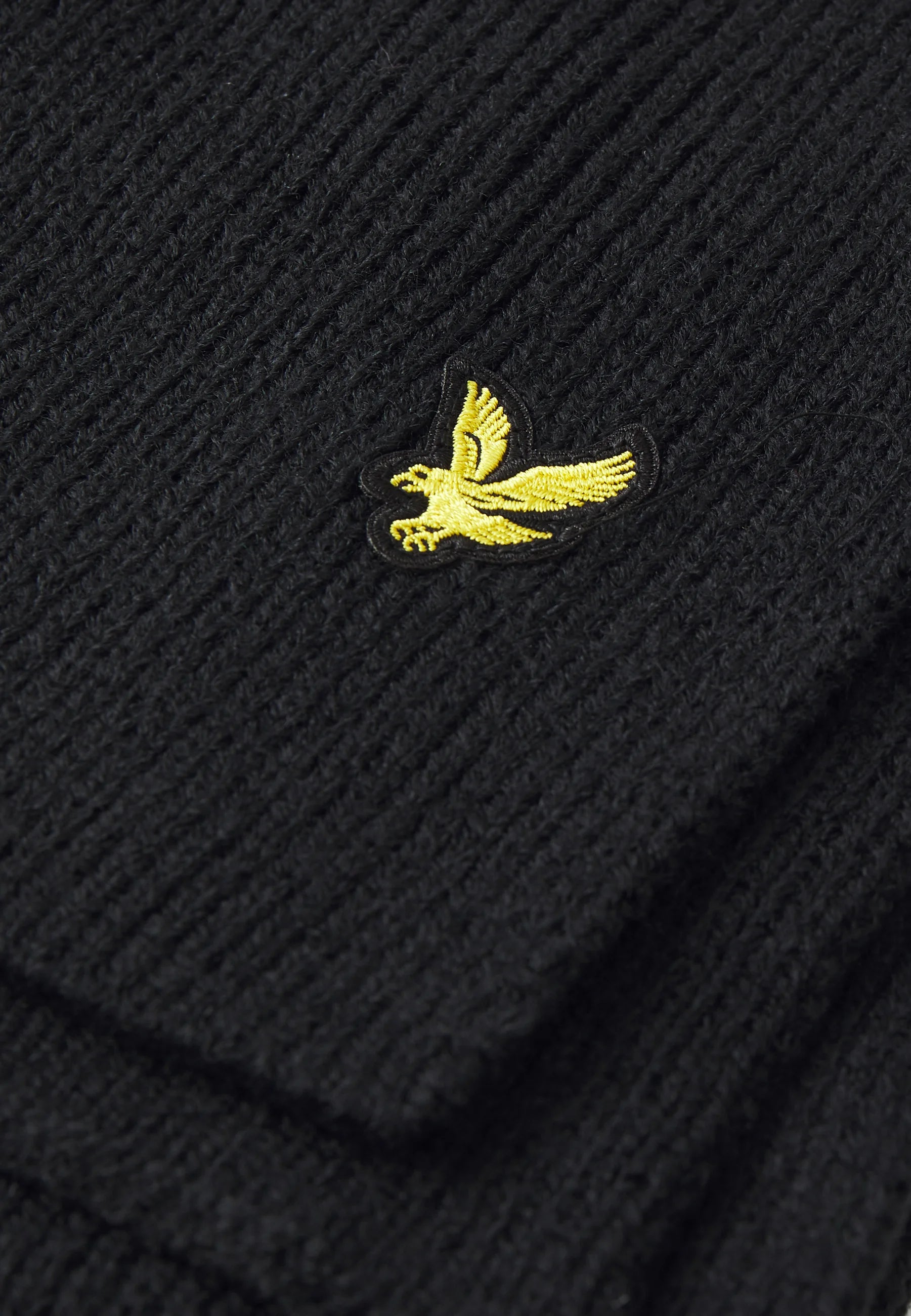 Lambswool Ribbed Beanie and Scarf Set Lyle &amp; Scott Jet Black