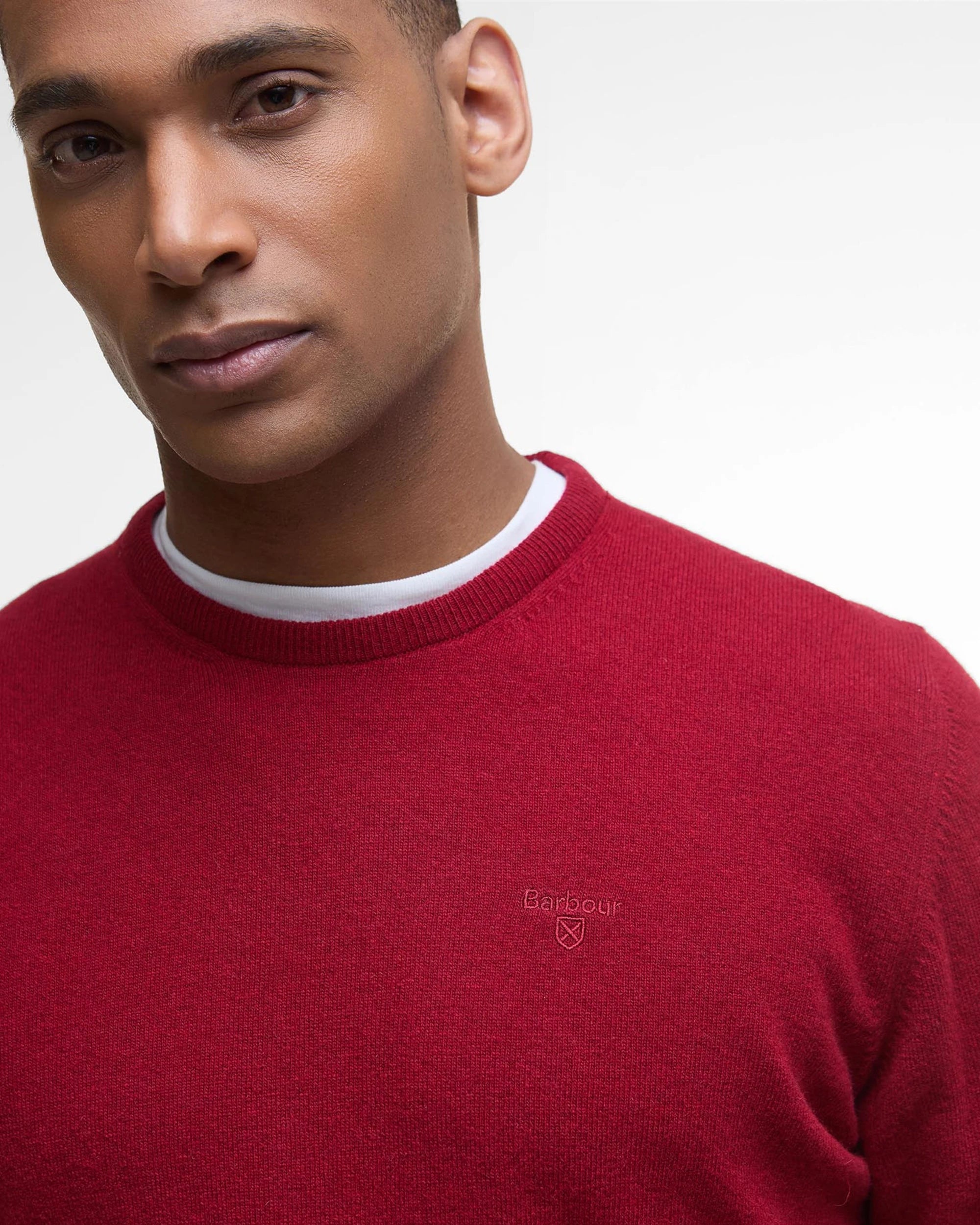Essential L/Wool Crew AW25 Barbour - Biking Red