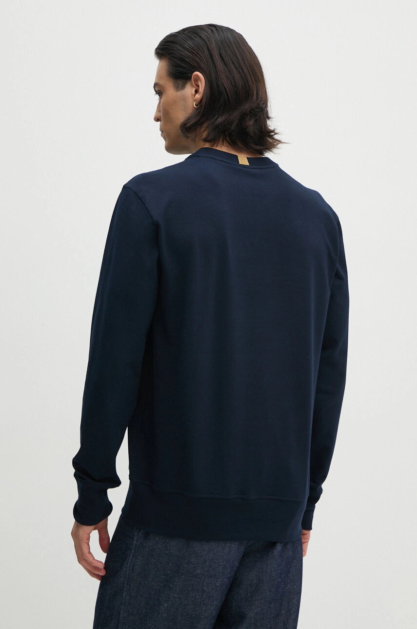 Felpa in Cotone Stretch con Logo Paul and Shark - Blu Navy