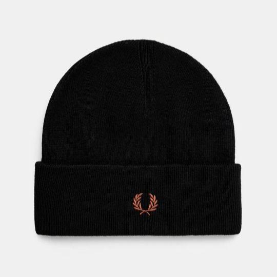 FP Classic Beanie FW24 Fred Perry - Black / Whiskey Brown