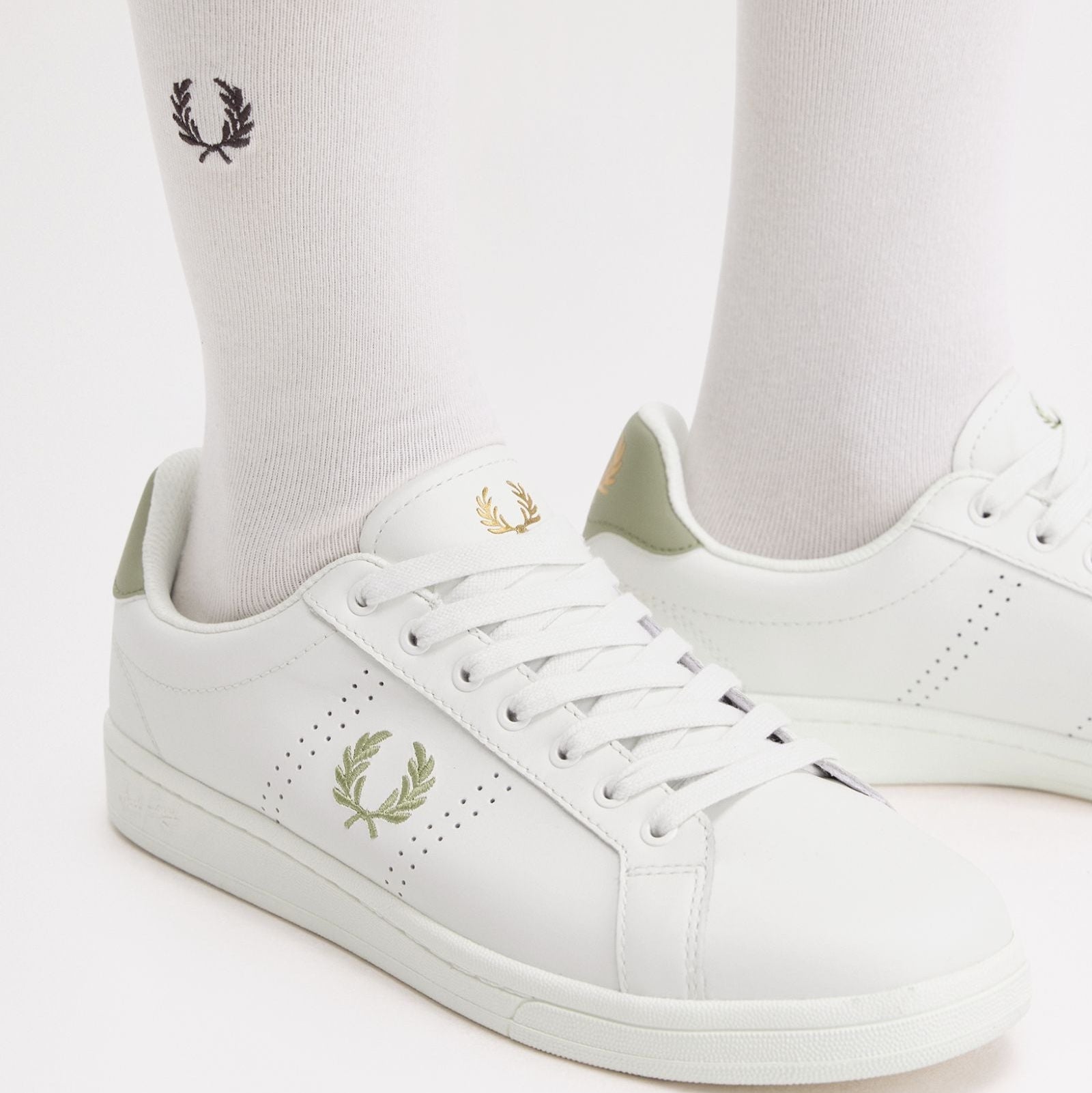 FP B721 Leather Fred Perry - Light Ecru