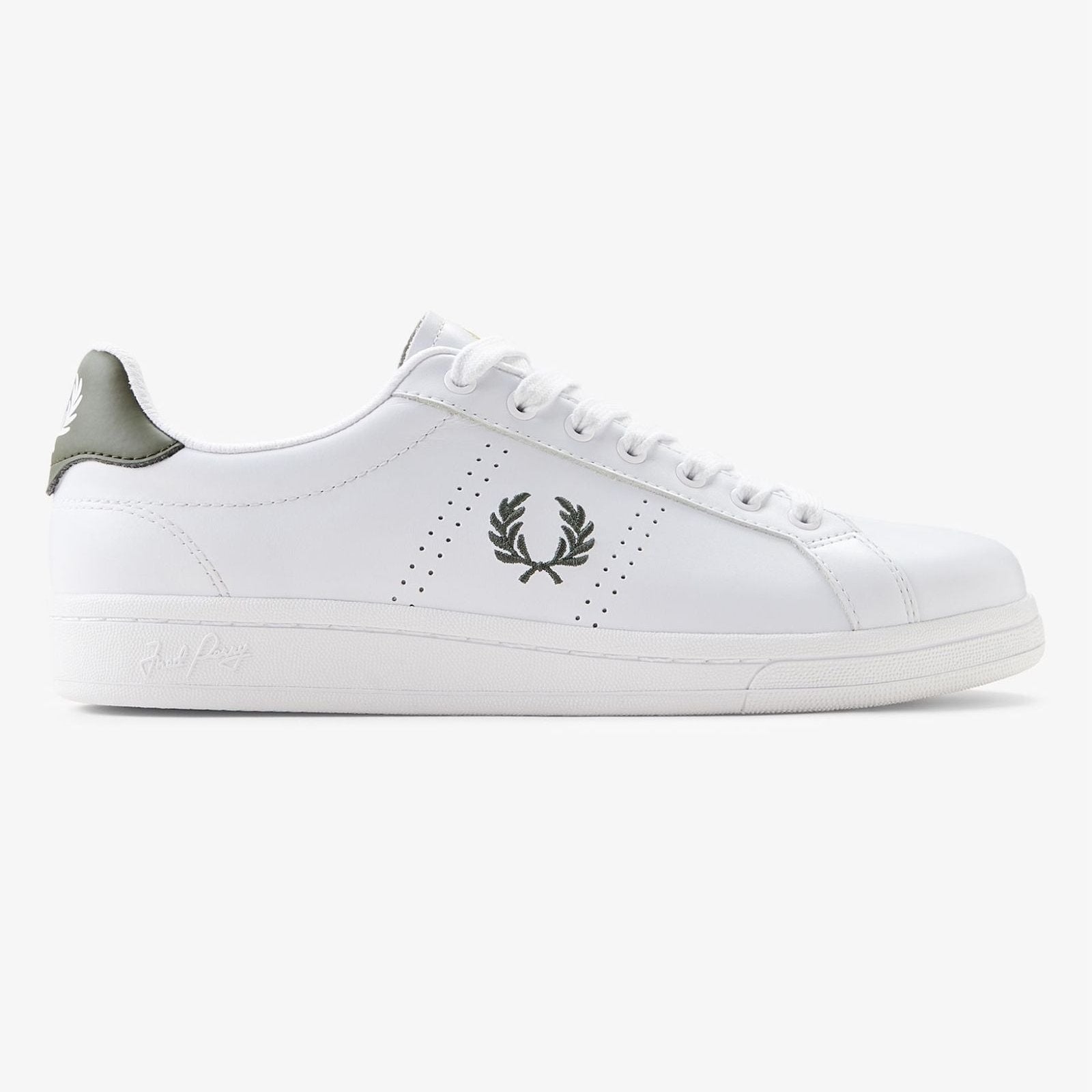 FP B721 Leather Shoes Fred Perry - White / Laurel w Green