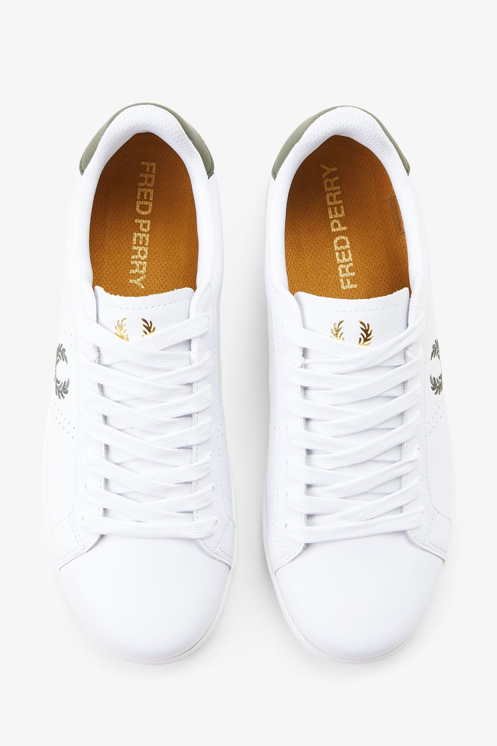 FP B721 Leather Shoes Fred Perry - White / Laurel w Green