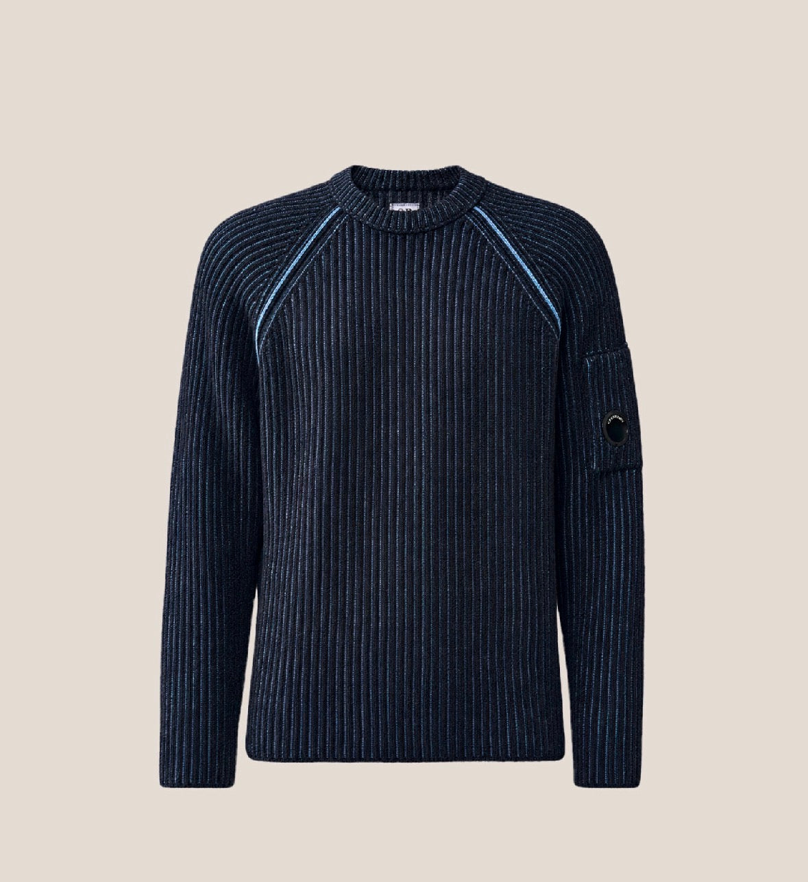 C.P. Company – Knitwear Crew Neck in Fleece Knit – Orion Blue