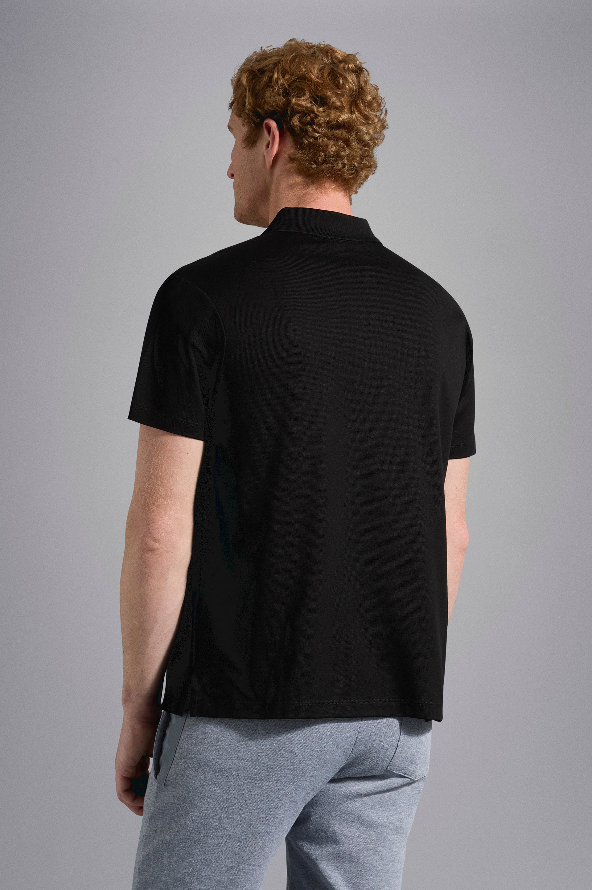 Cotton Piqué Polo Shirt Paul & Shark - Black