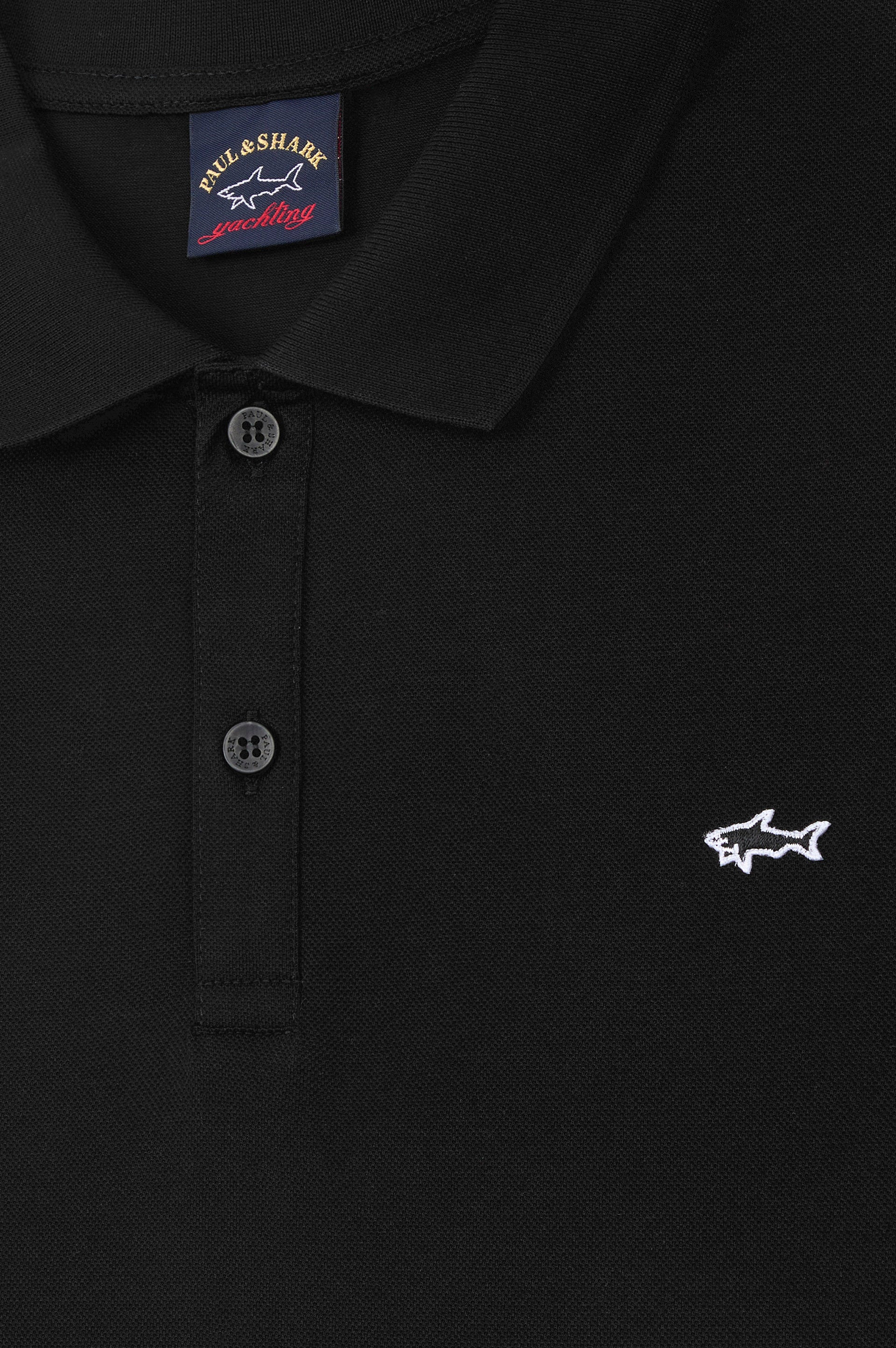Cotton Piqué Polo Shirt Paul & Shark - Black