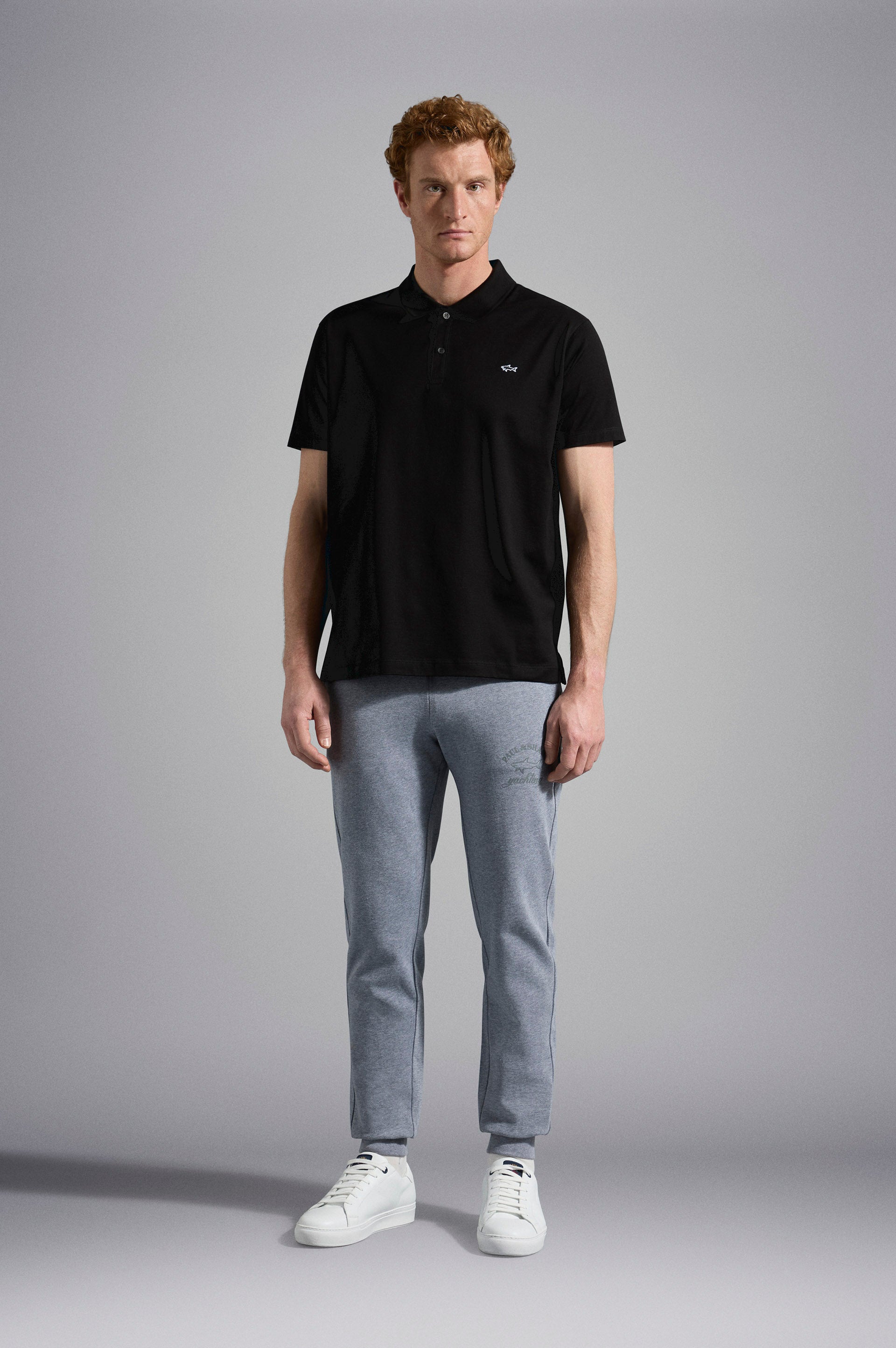 Cotton Piqué Polo Shirt Paul & Shark - Black