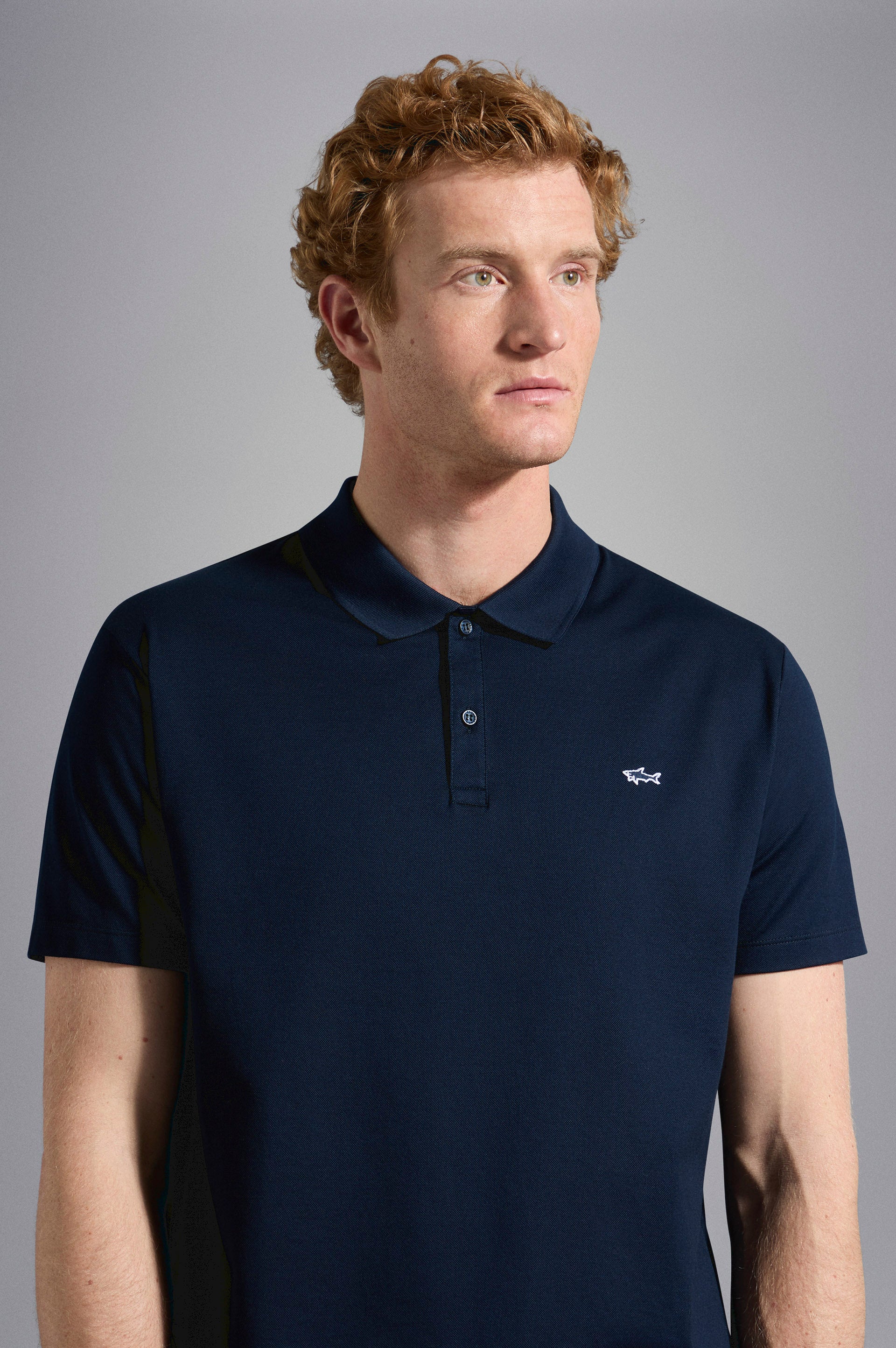Cotton Piqué Polo Shirt Paul & Shark - Blu