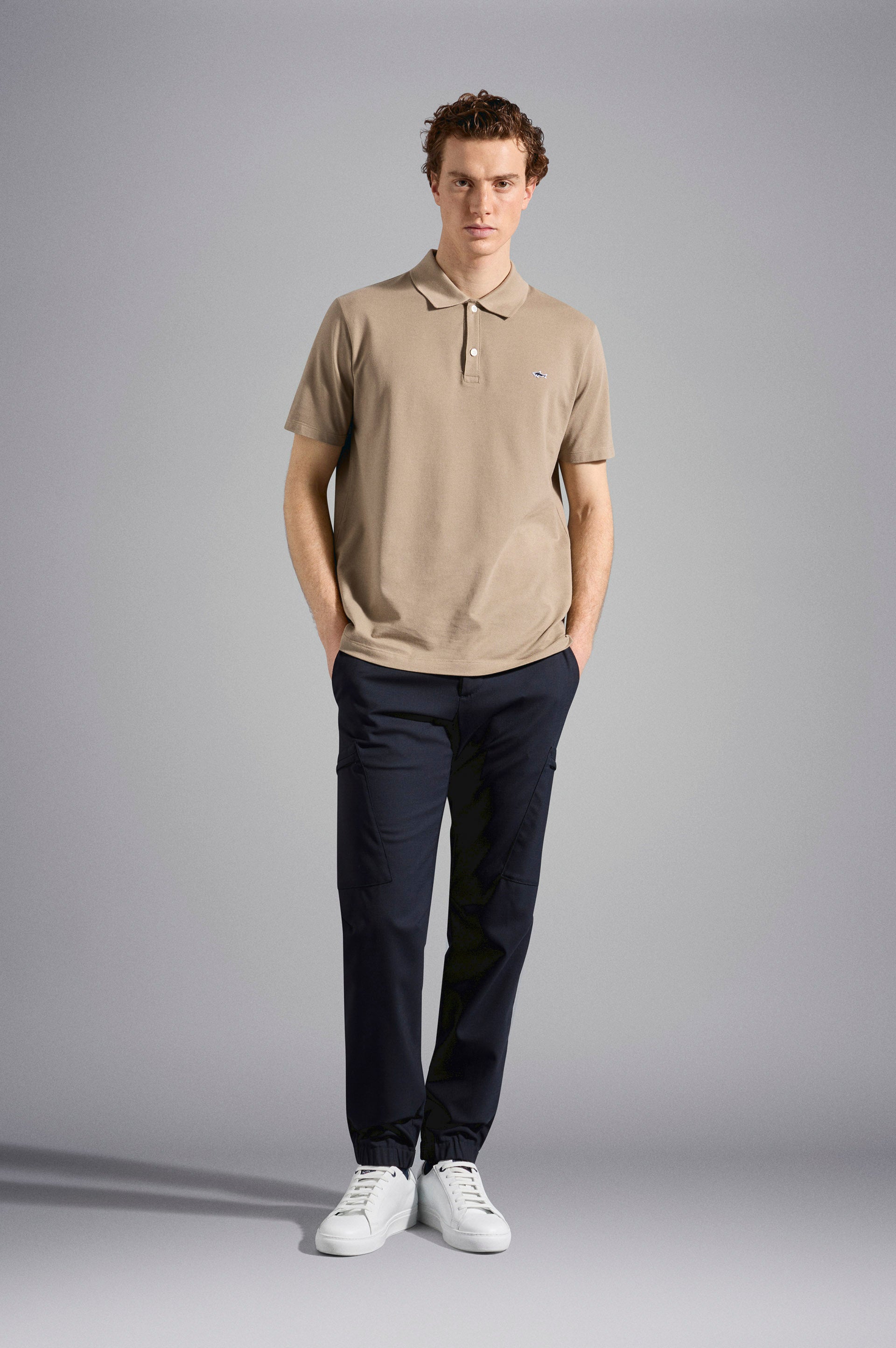 Cotton Piqué Polo Shirt Paul & Shark - Beige