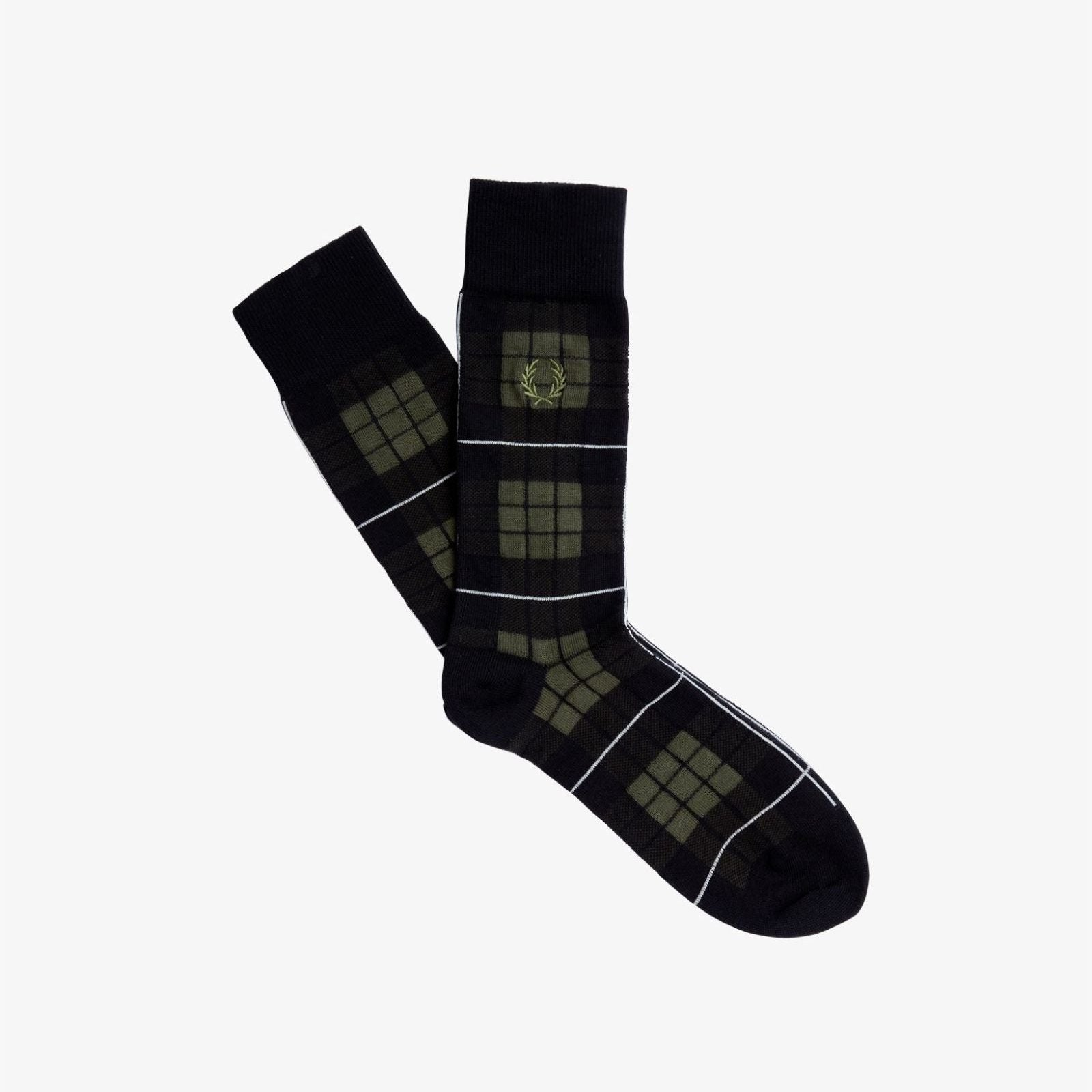 FP Tartan Sock FW24 Fred Perry - Laurel W Green