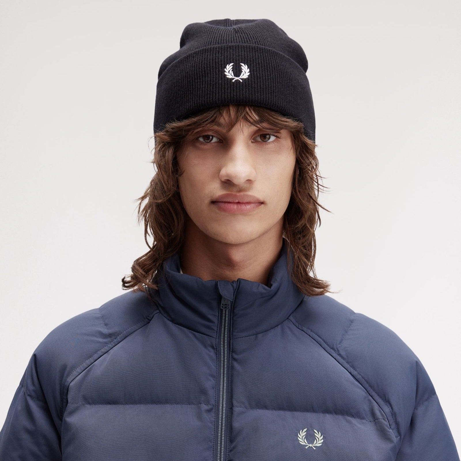 Classic Beanie Fred Perry AW25 - Black / Snow White