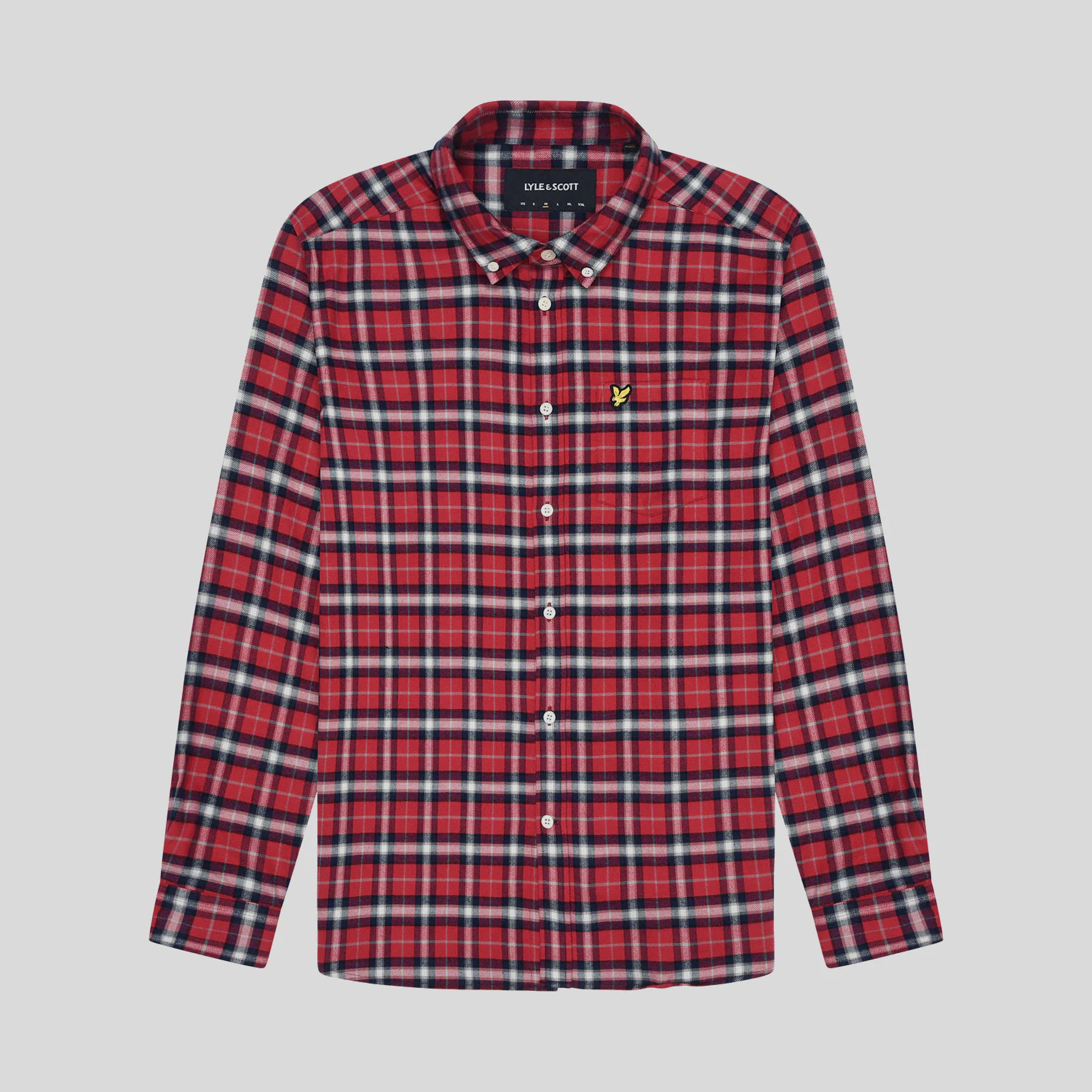 Check Flannel Shirt Lyle & Scott - Borders Red