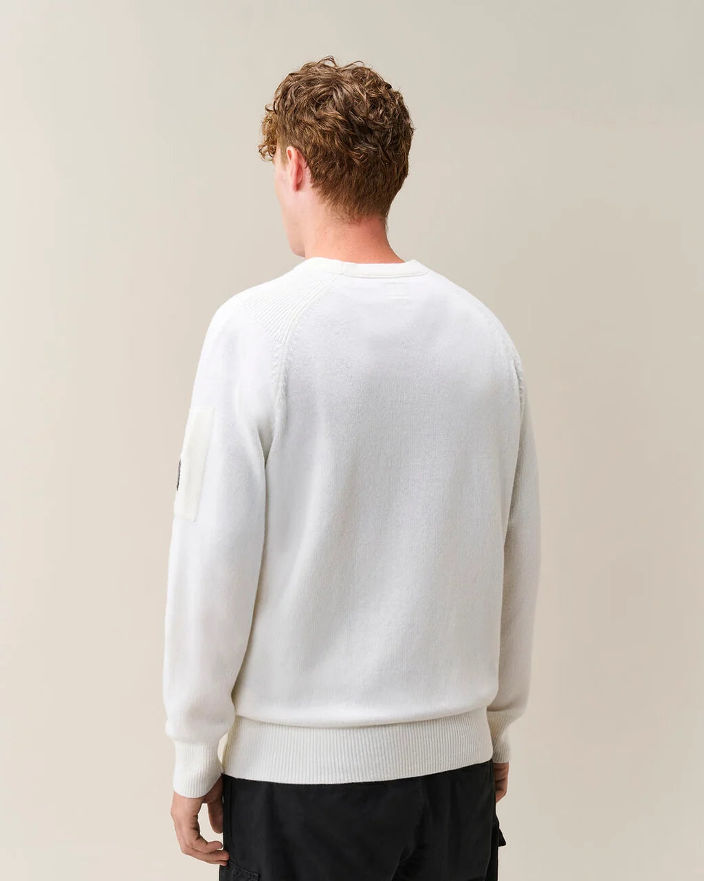 C.P. Company – Lambswool GRS Crewneck Sweater – Off White Melange