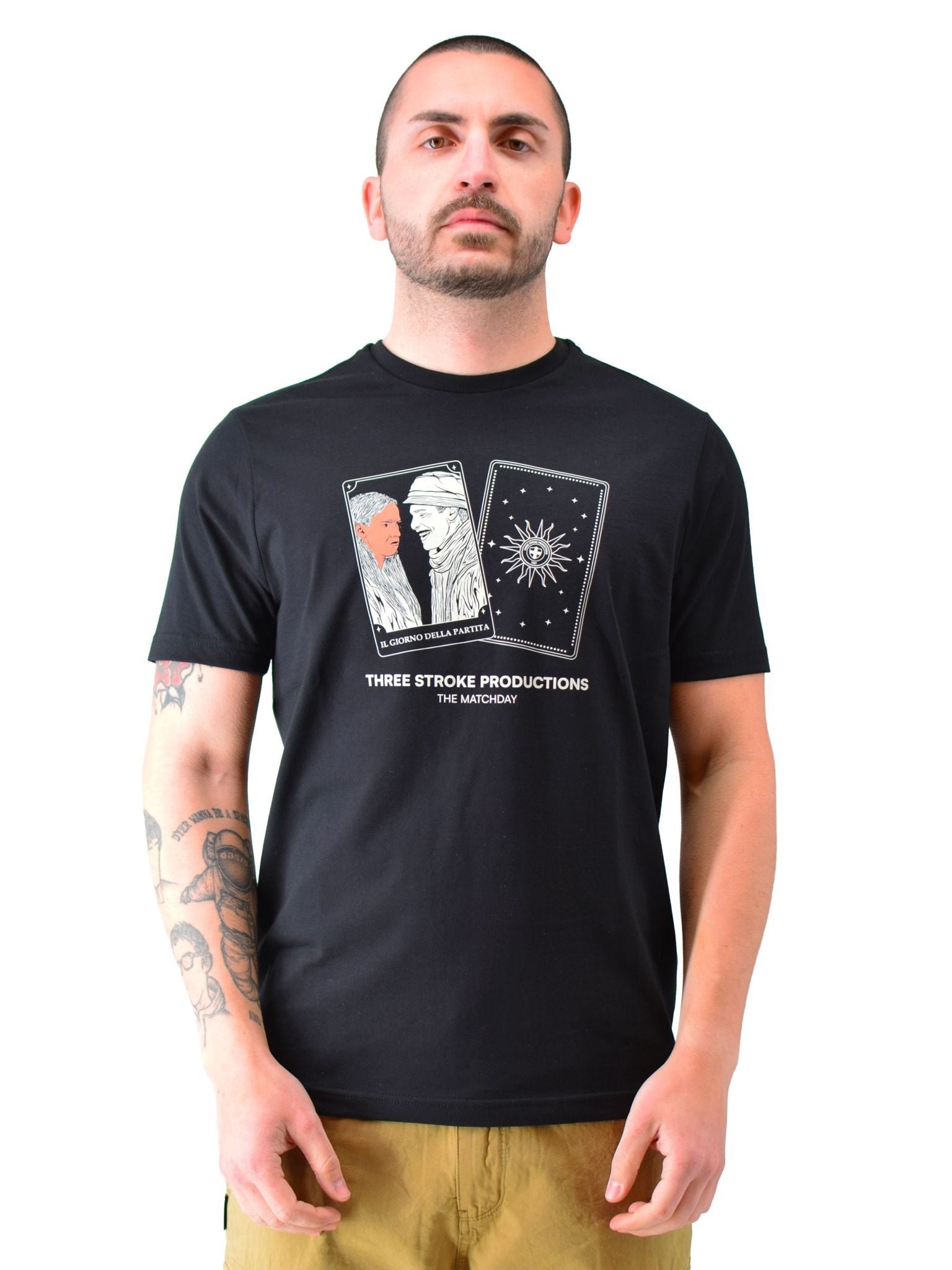 049 SS26 The Matchday T-Shirt Three Stroke - Black