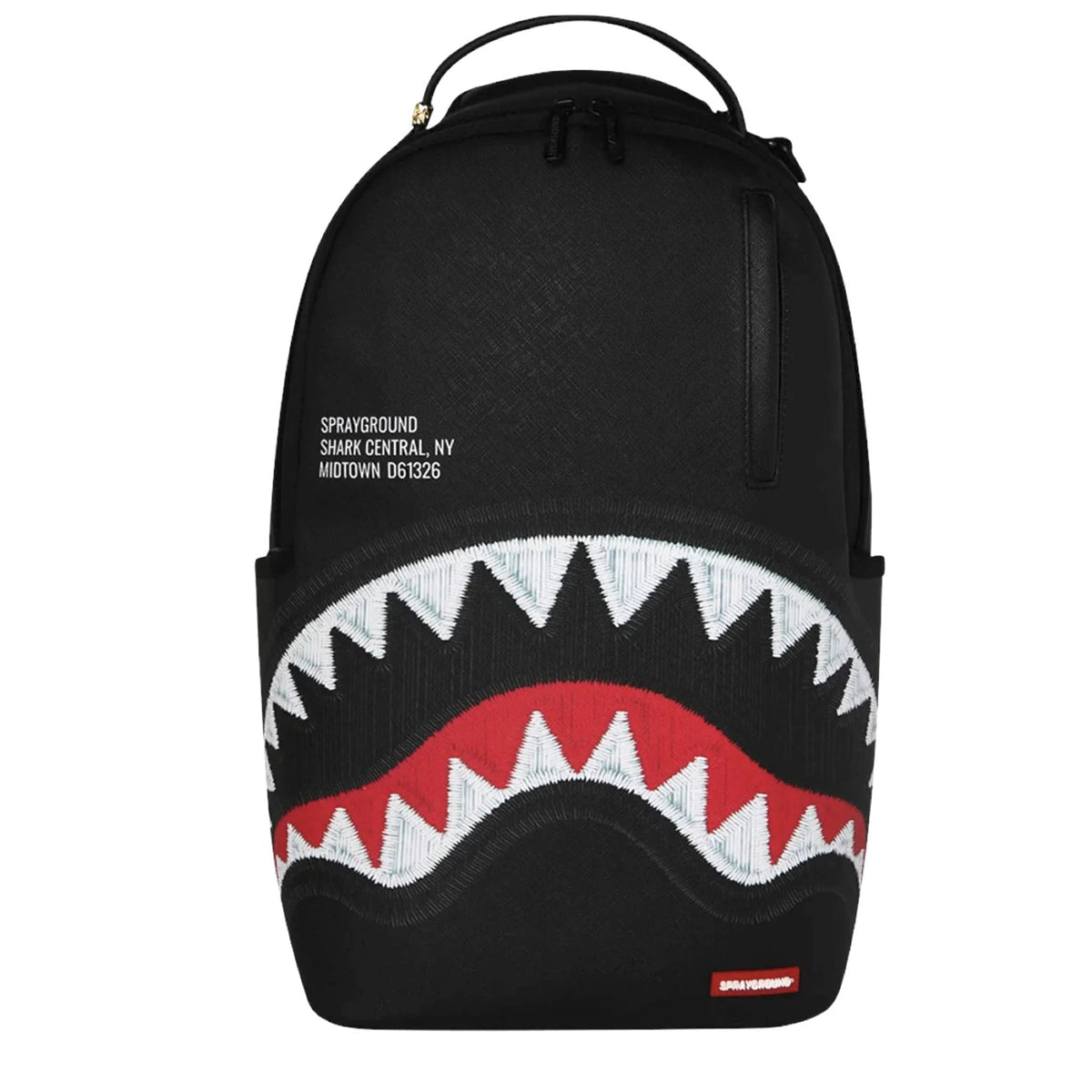 Zaino Sprayground UNISEX SHARK CENTRAL BLACK EMBROIDERED SHARK NYLON NERO