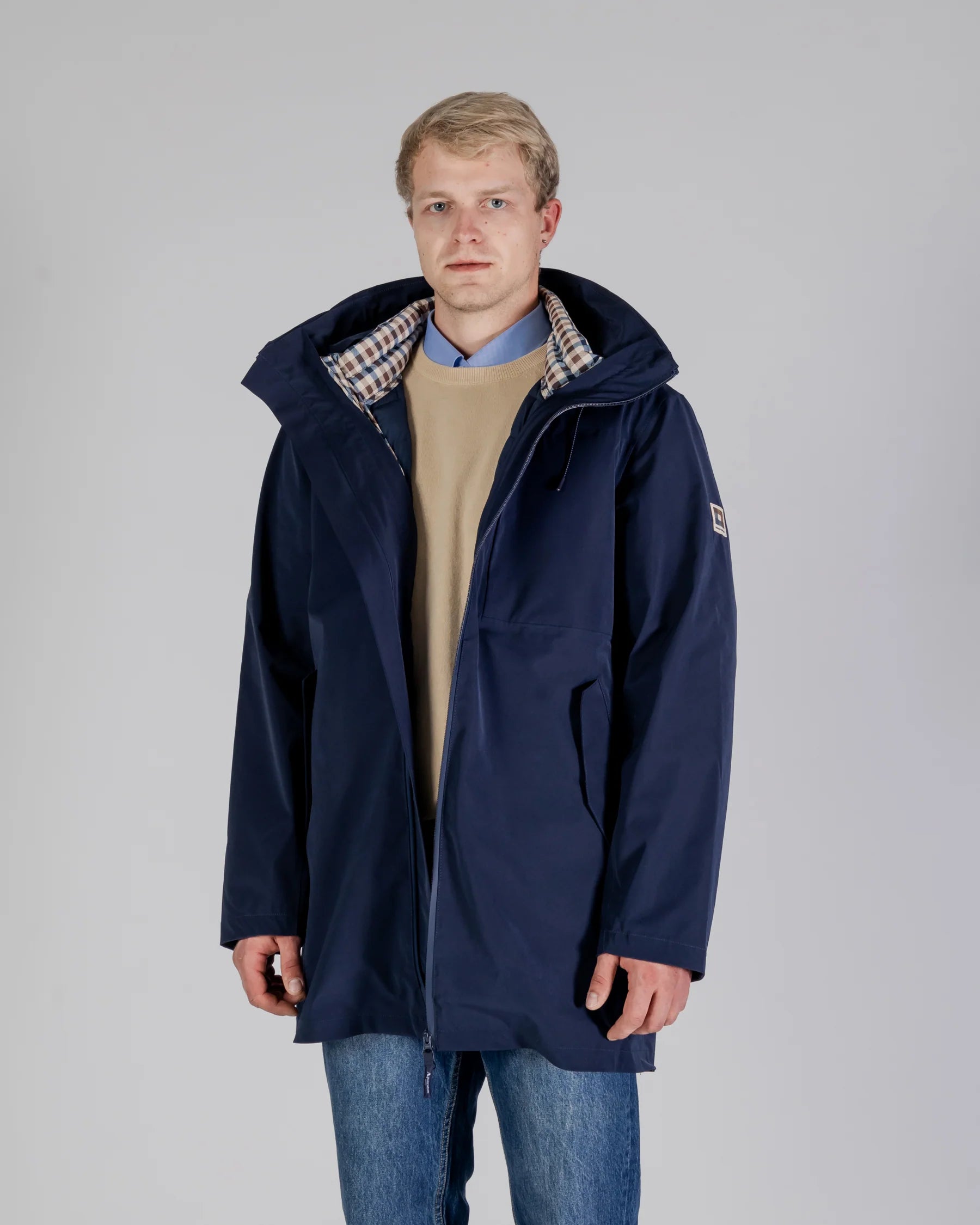 Hydro 3-Way Active Club Check Parka Aquascutum - Navy