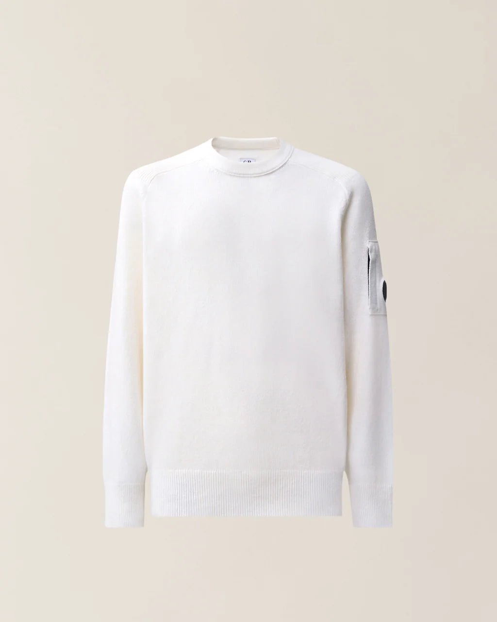 C.P. Company – Lambswool GRS Crewneck Sweater – Off White Melange