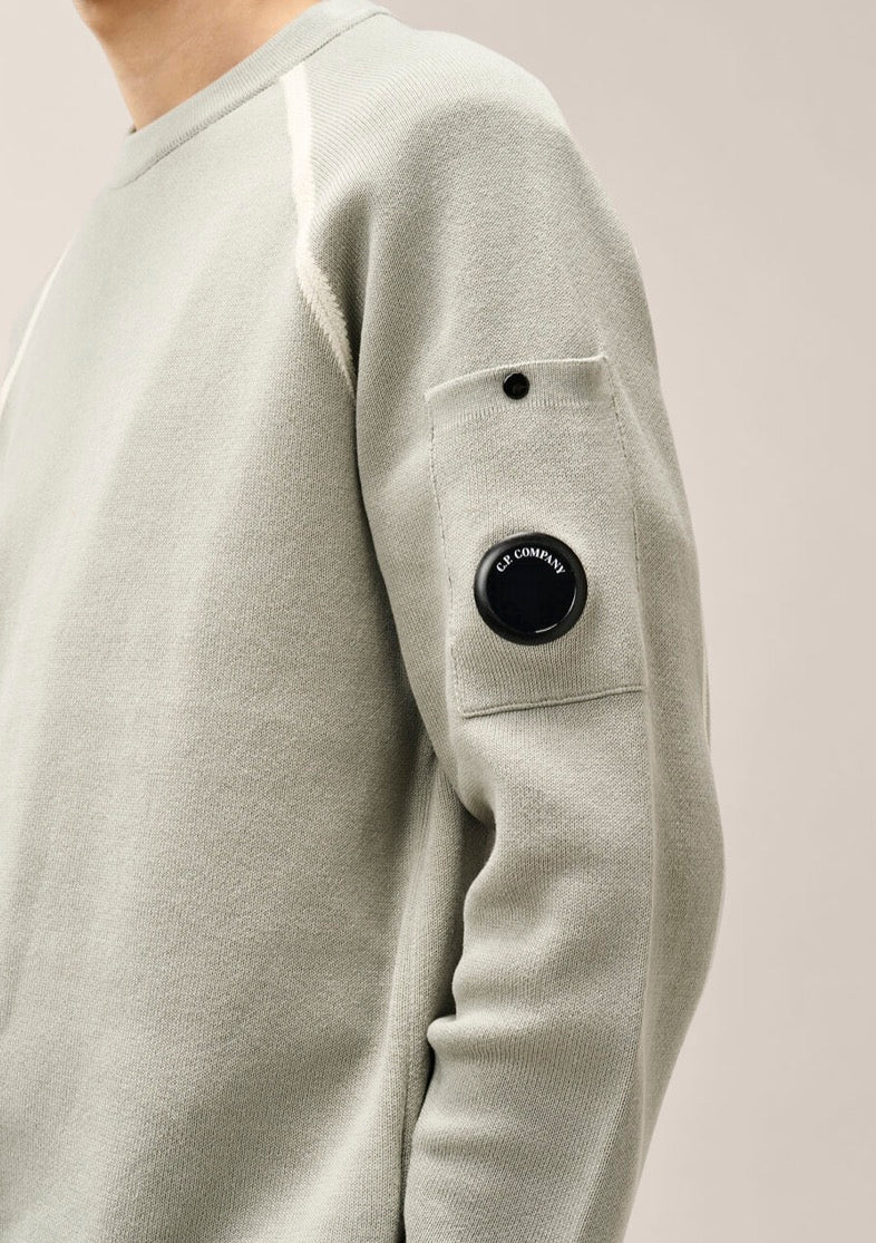 C.P. Company – Knitwear Crew Neck in Double Cotton Chenille – Flint Grey