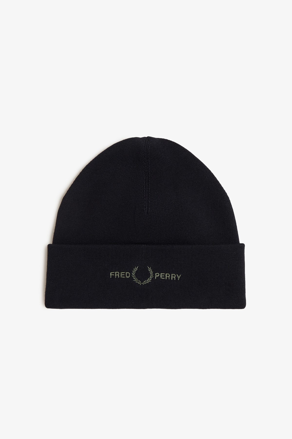 Fred Perry Graphic Beanie Black/Laurel Wreath Green