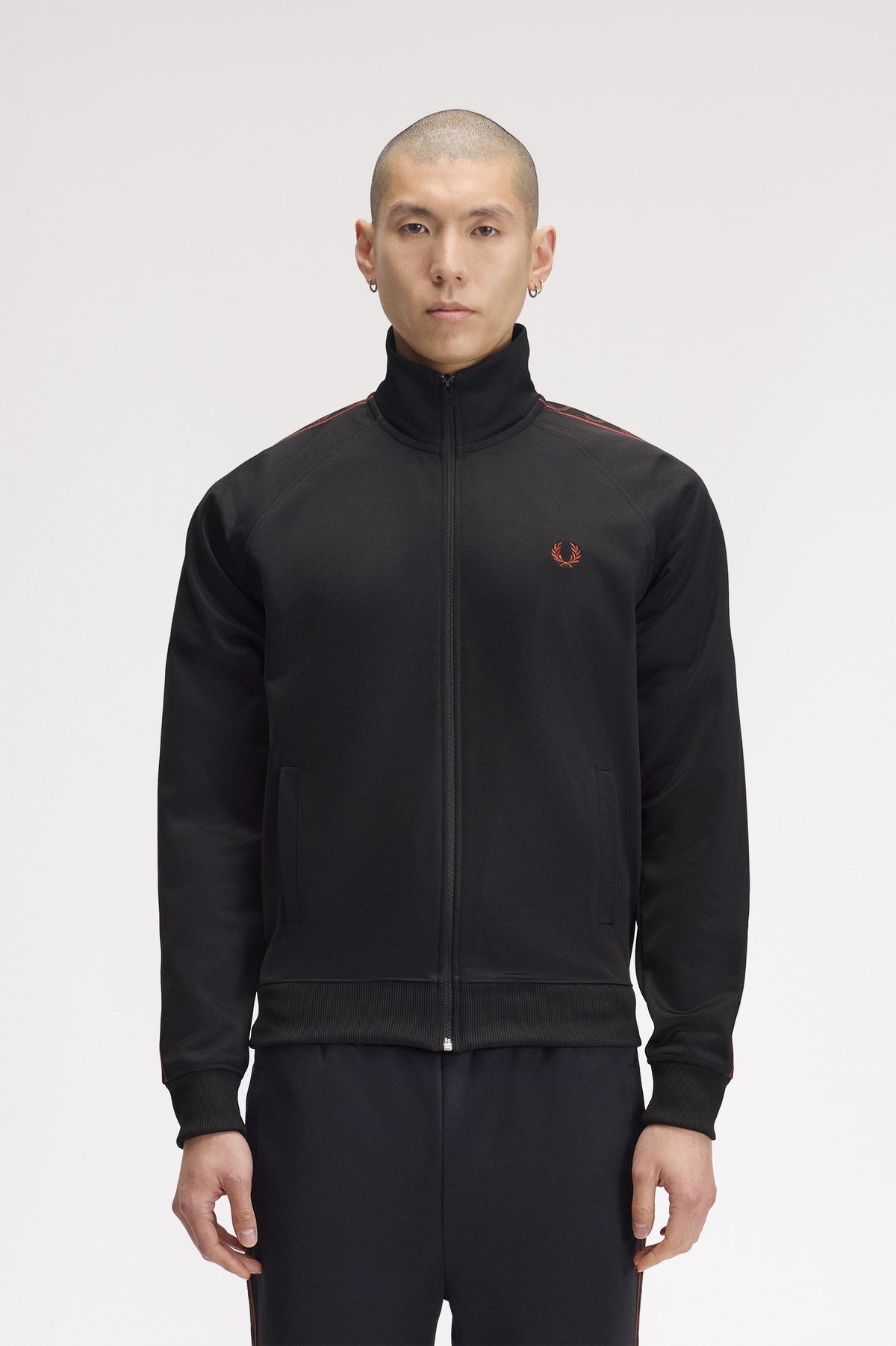 Fred Perry Contrast Tape Track Jacket Black