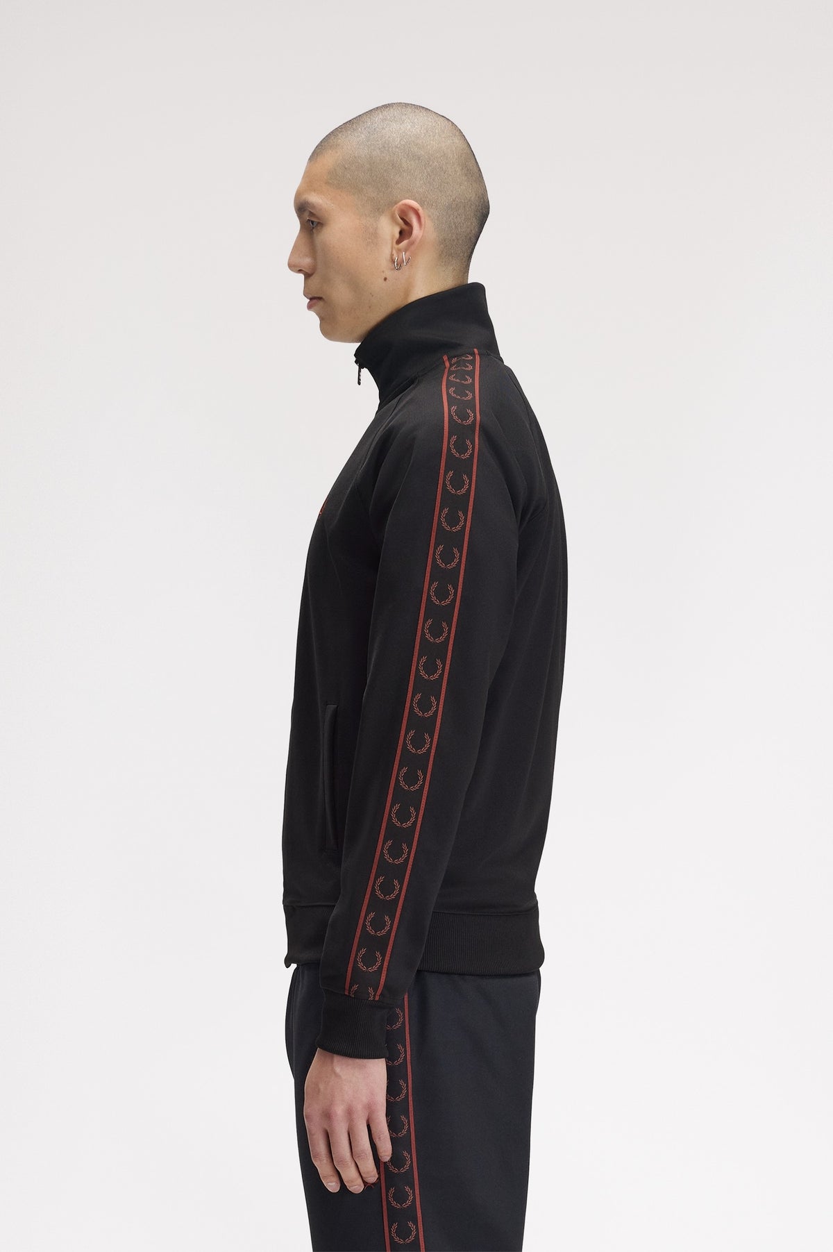 Fred Perry Contrast Tape Track Jacket Black