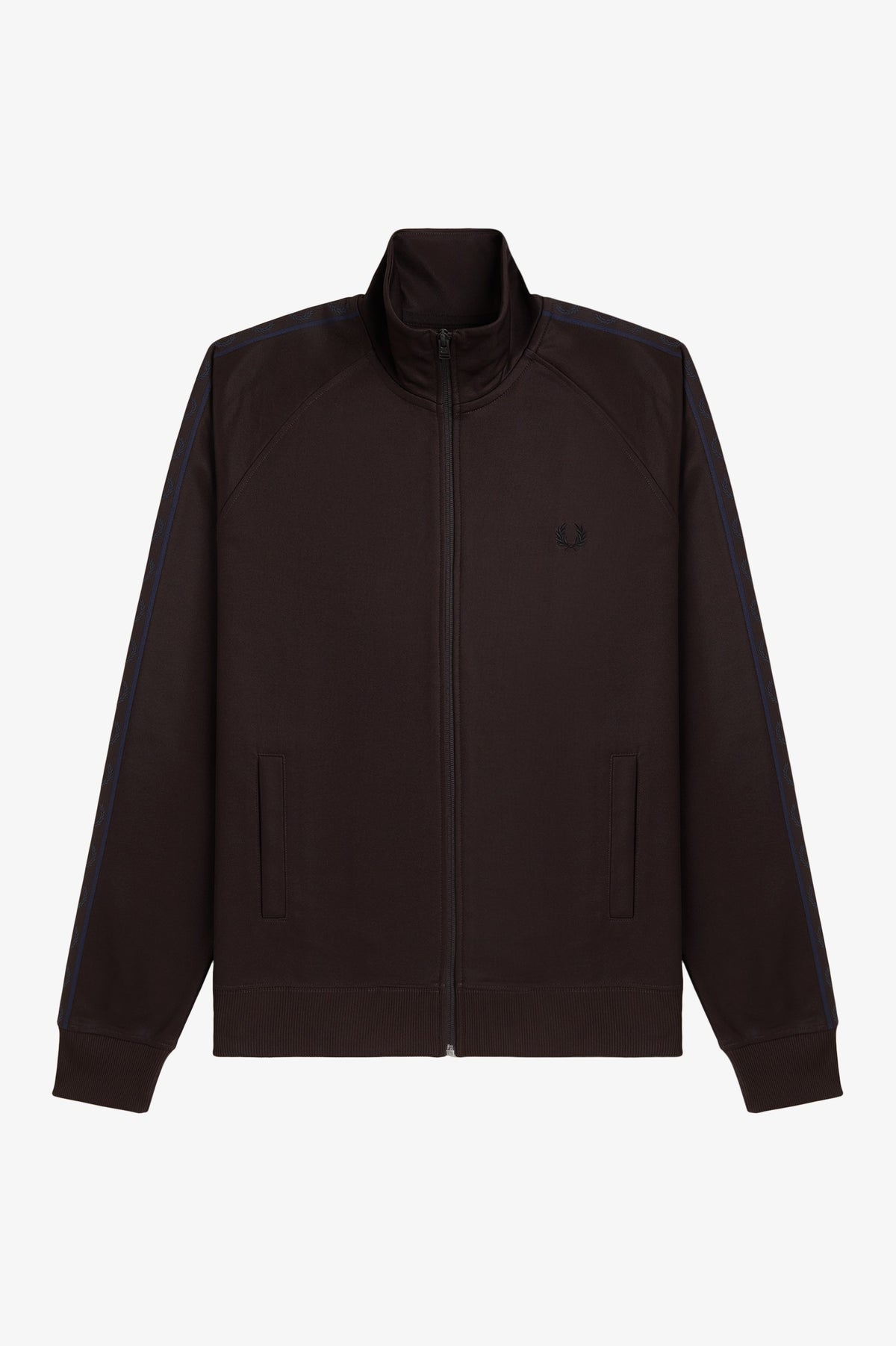 Fred Perry Contrast Tape Track Jacket Rich Brown
