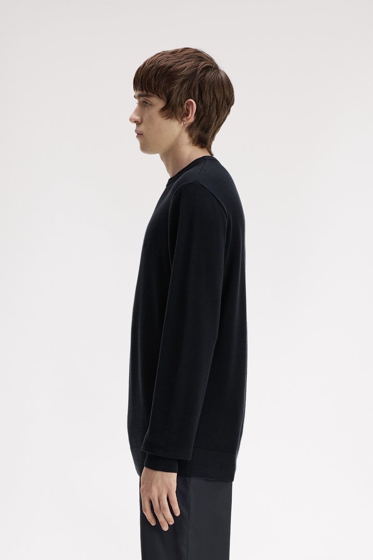Fred Perry Pique Stitch Jumper Navy