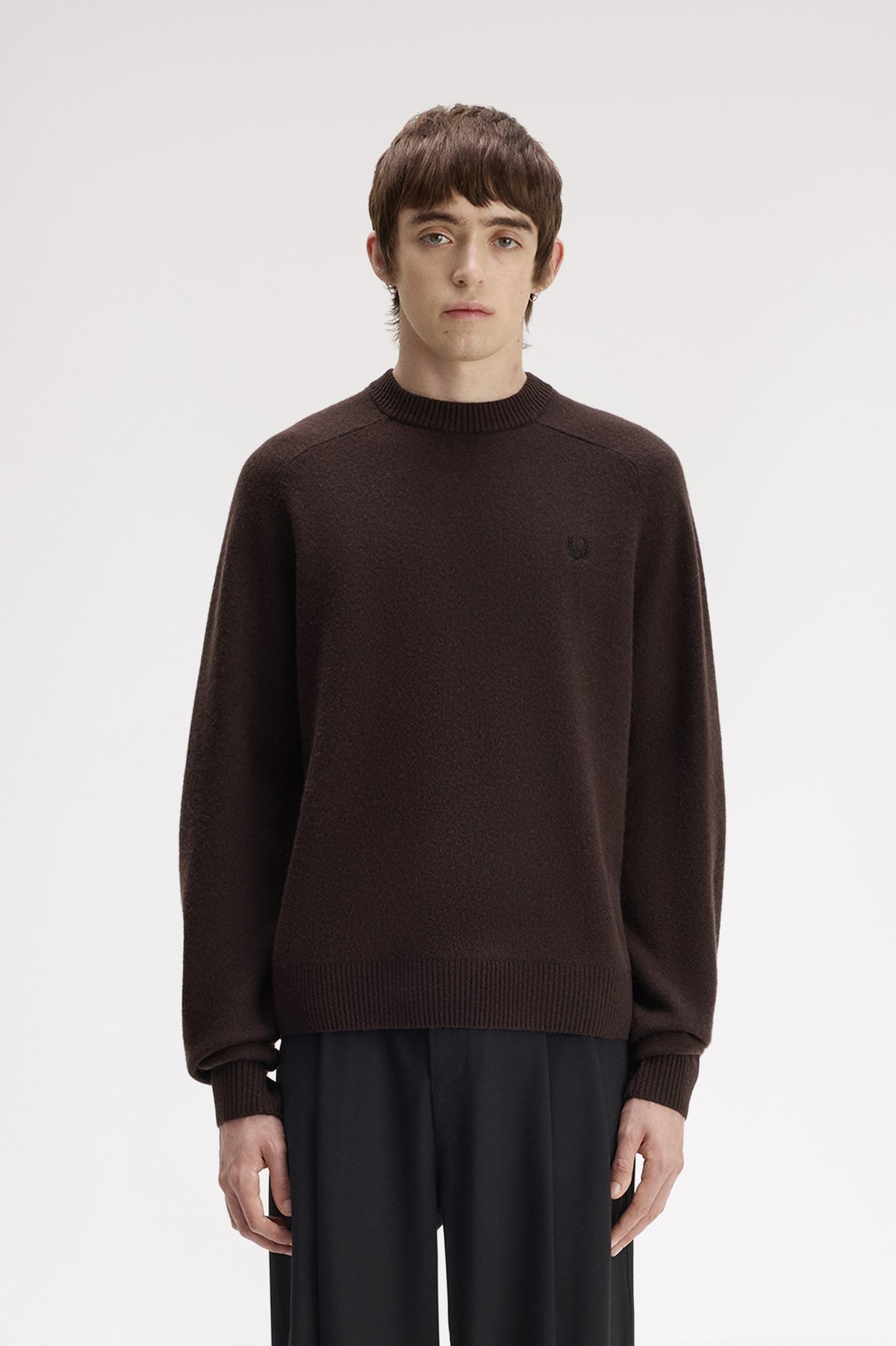 Fred Perry Saddle Sleeve Jumper Rich Brown