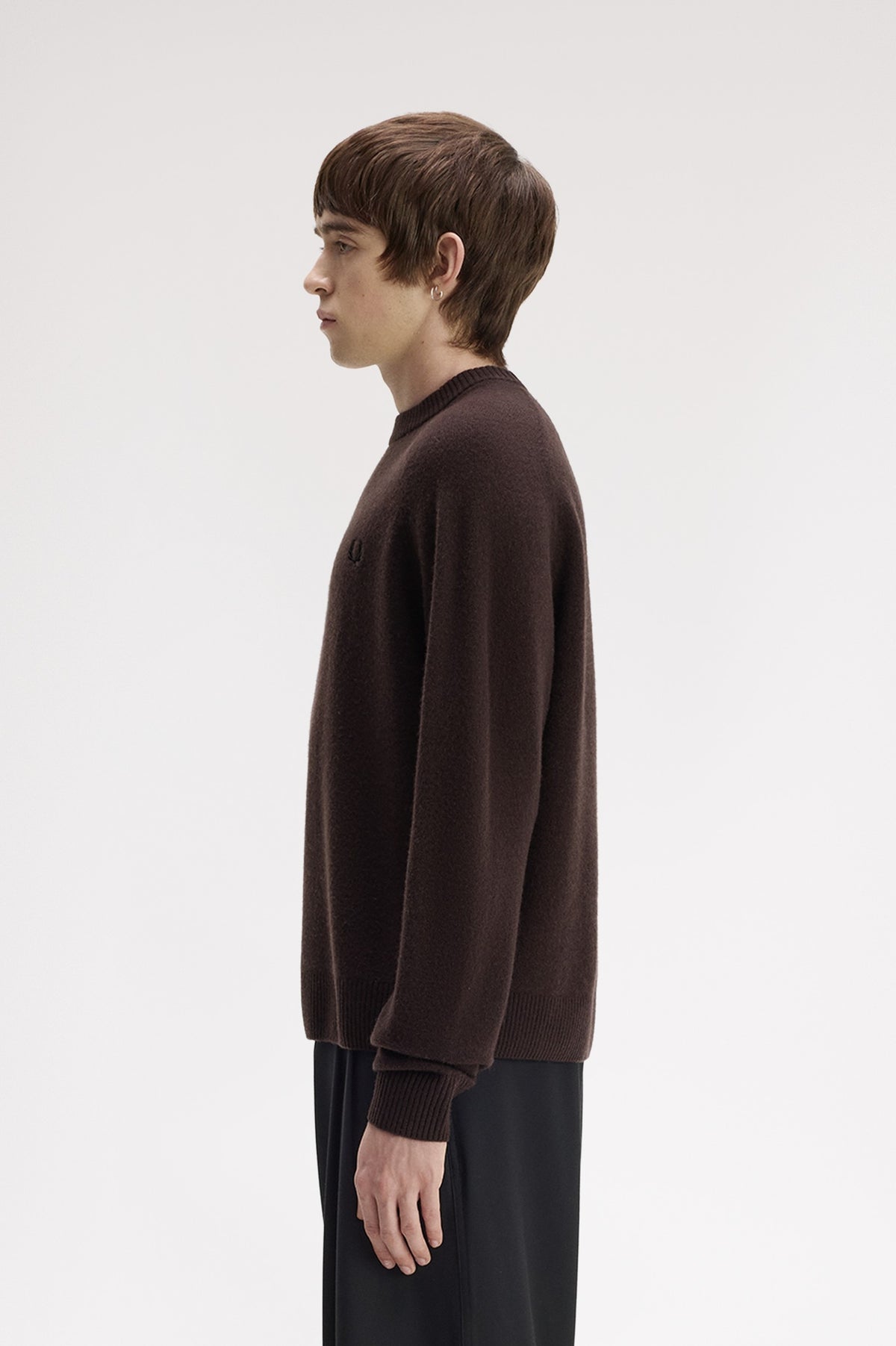 Fred Perry Saddle Sleeve Jumper Rich Brown