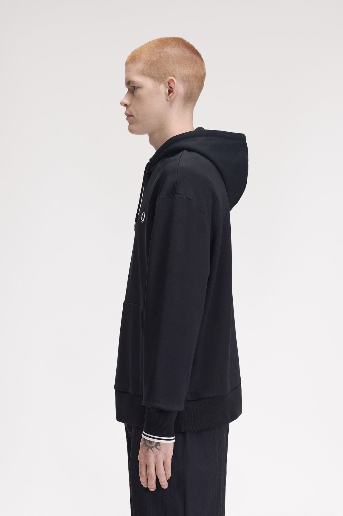 Fred Perry Tipped Hooded Sweatshirt Black