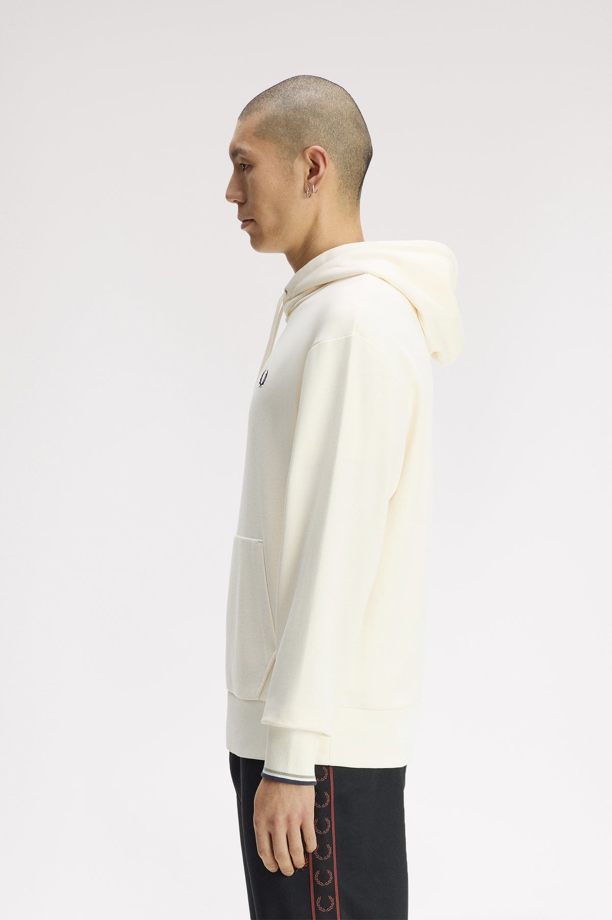Fred Perry Tipped Hooded Sweatshirt Ecru