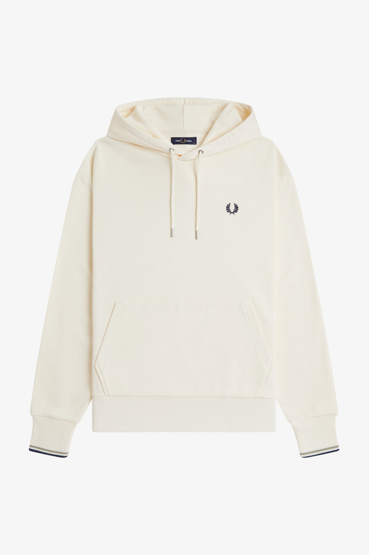 Fred Perry Tipped Hooded Sweatshirt Ecru