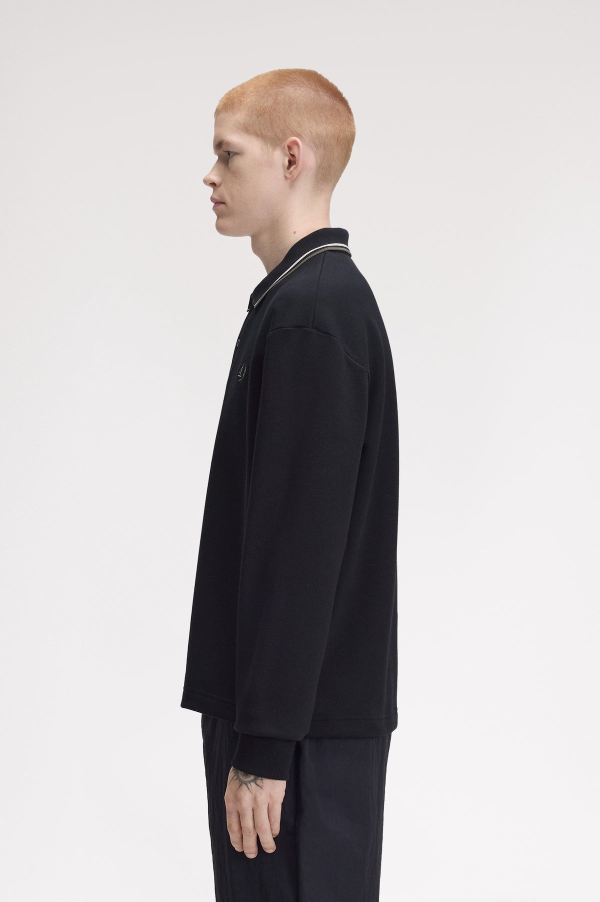 Fred Perry Tipped Collared Sweatshirt Black