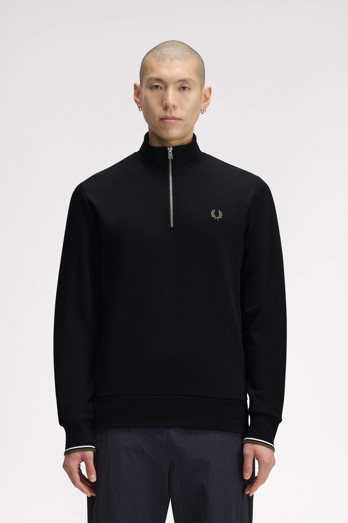 Fred Perry Half Zip Sweatshirt Black