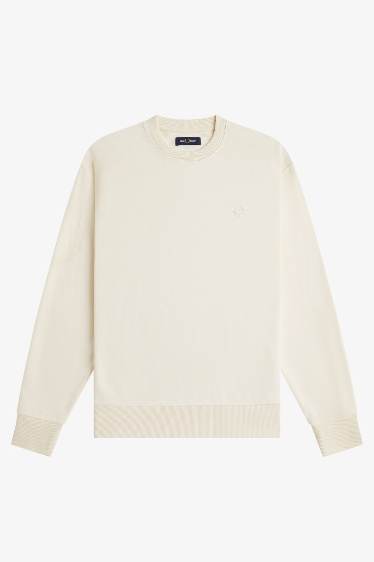 Fred Perry Reflective Laurel Sweatshirt Ecru