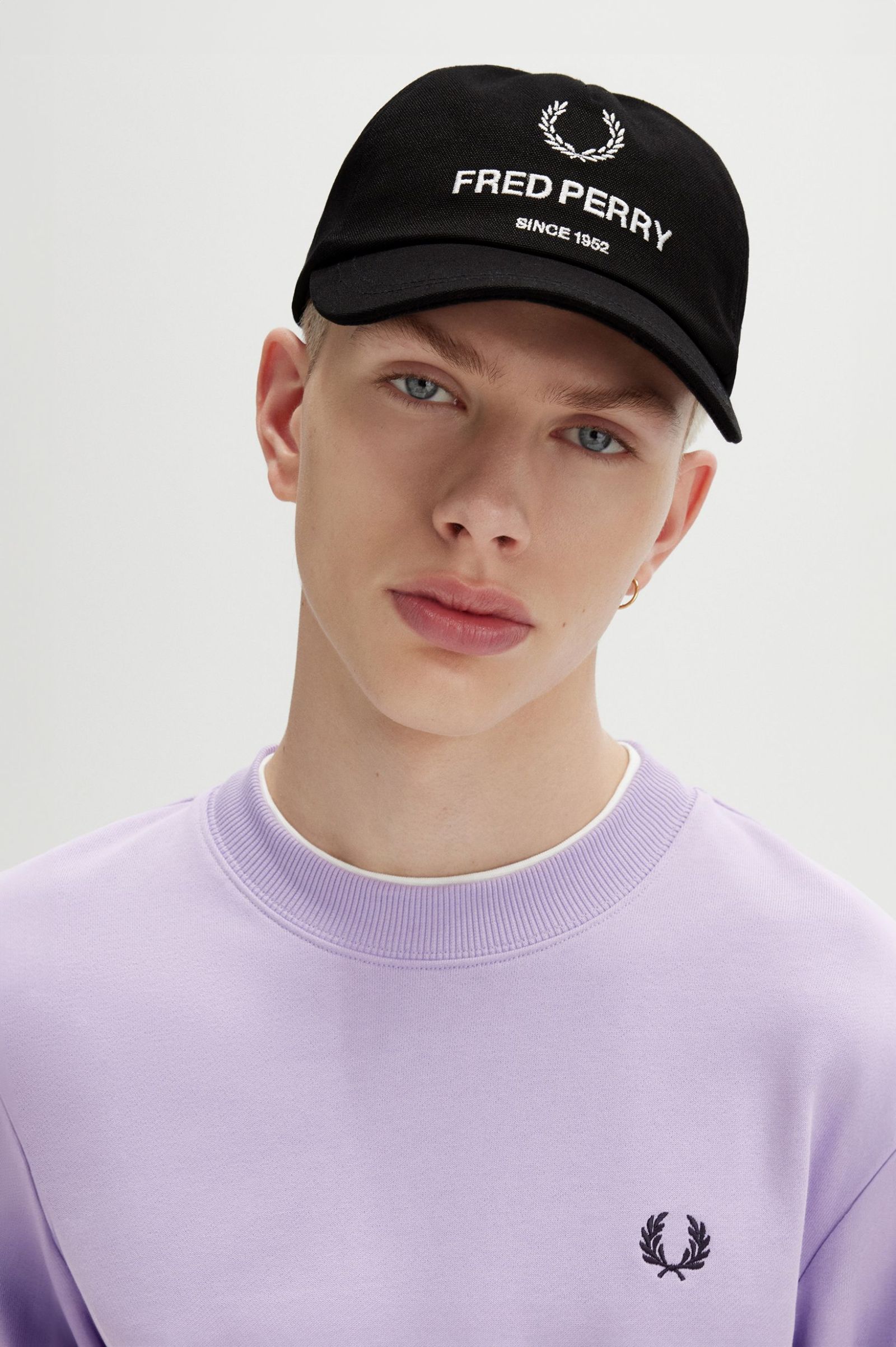 FP Cotton Canvas Branded Cap FW24 Fred Perry - Black