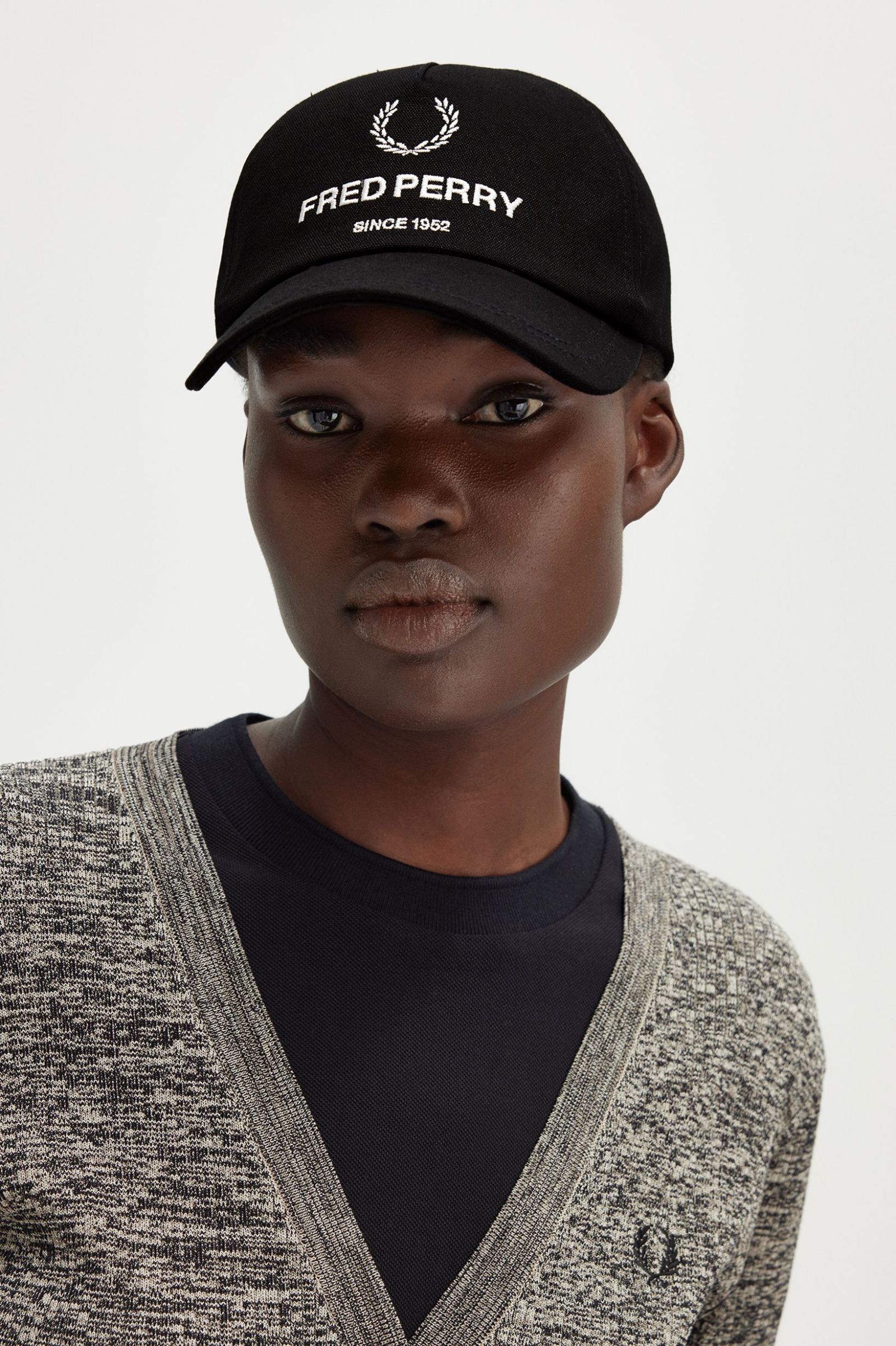 FP Cotton Canvas Branded Cap FW24 Fred Perry - Black