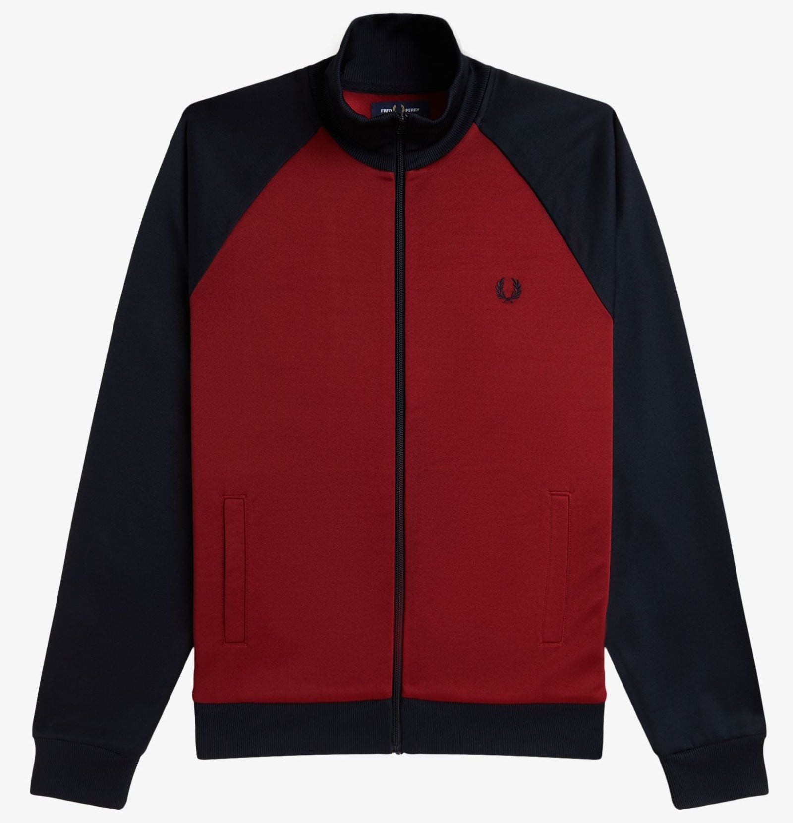 Contrast Sleeve Track Jacket Fred Perry AW25 - Burnt Red / Navy