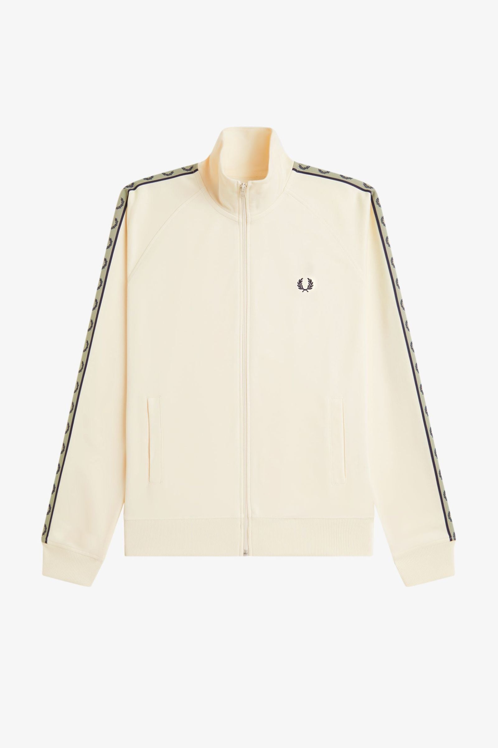 Fred Perry Contrast Tape Track Jacket - Ecru / Navy / Seagrass