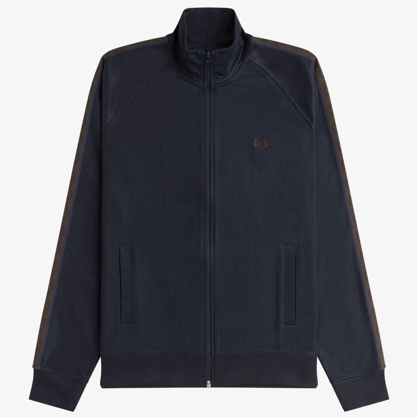 Contrast Tape Track Jacket Fred Perry AW25 - Navy / Burnt Tobacco